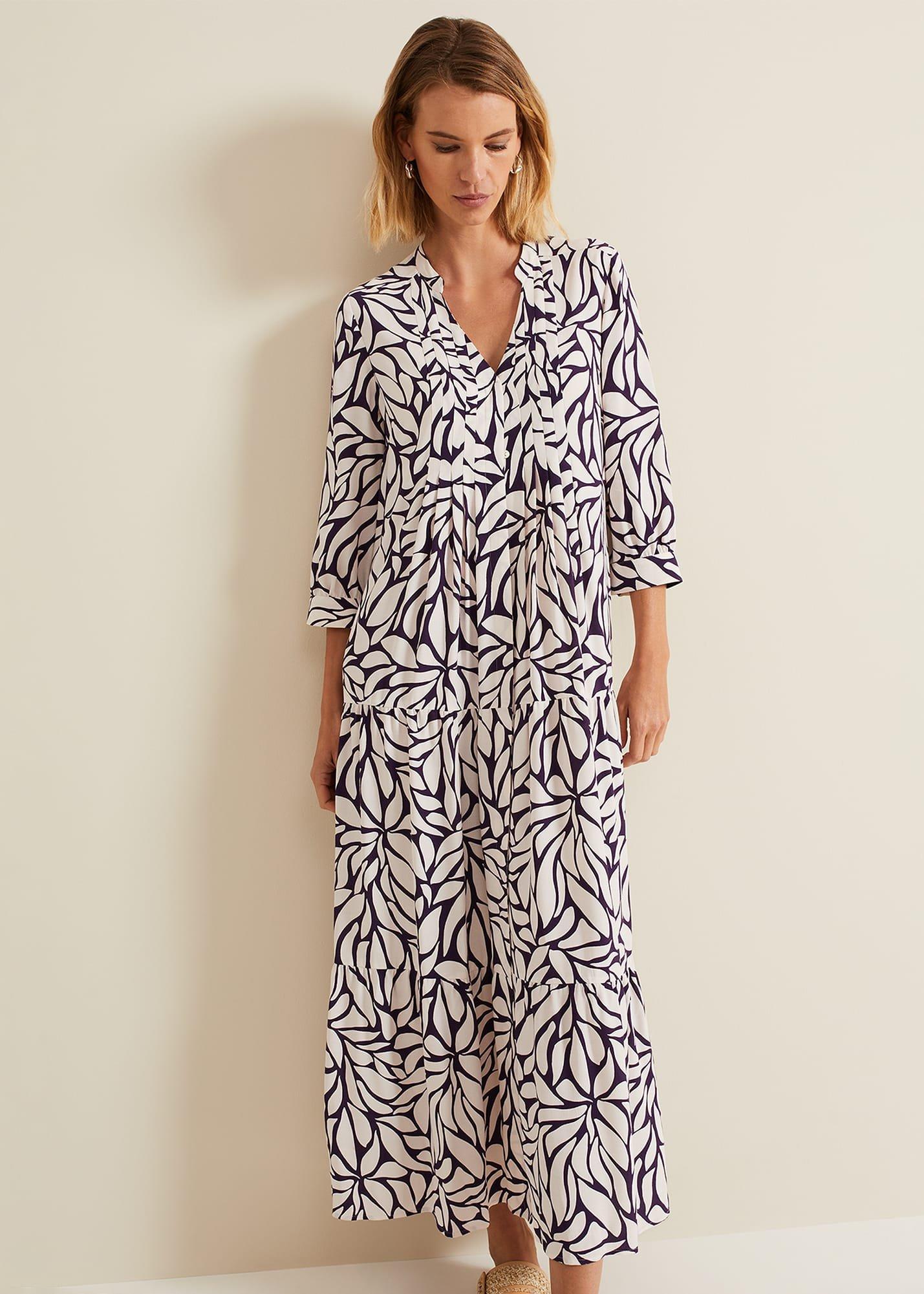 penele-geo-zip-midi-dress