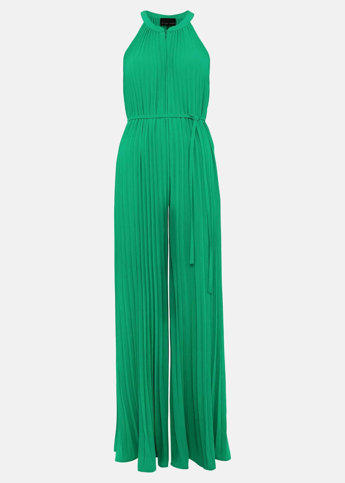 Brea Green Pleat  Jumpsuit