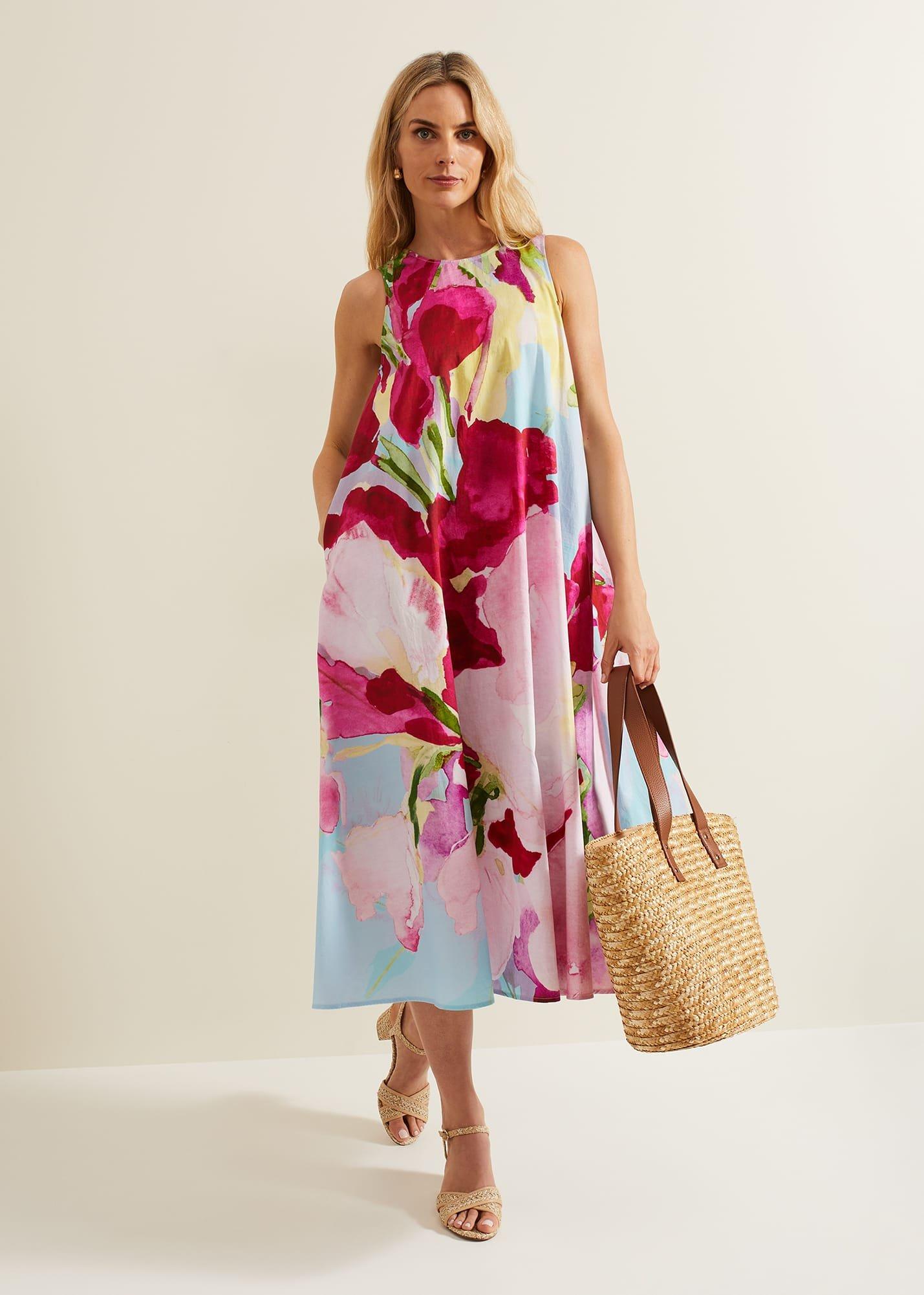 Leila Cotton Floral Midi Dress