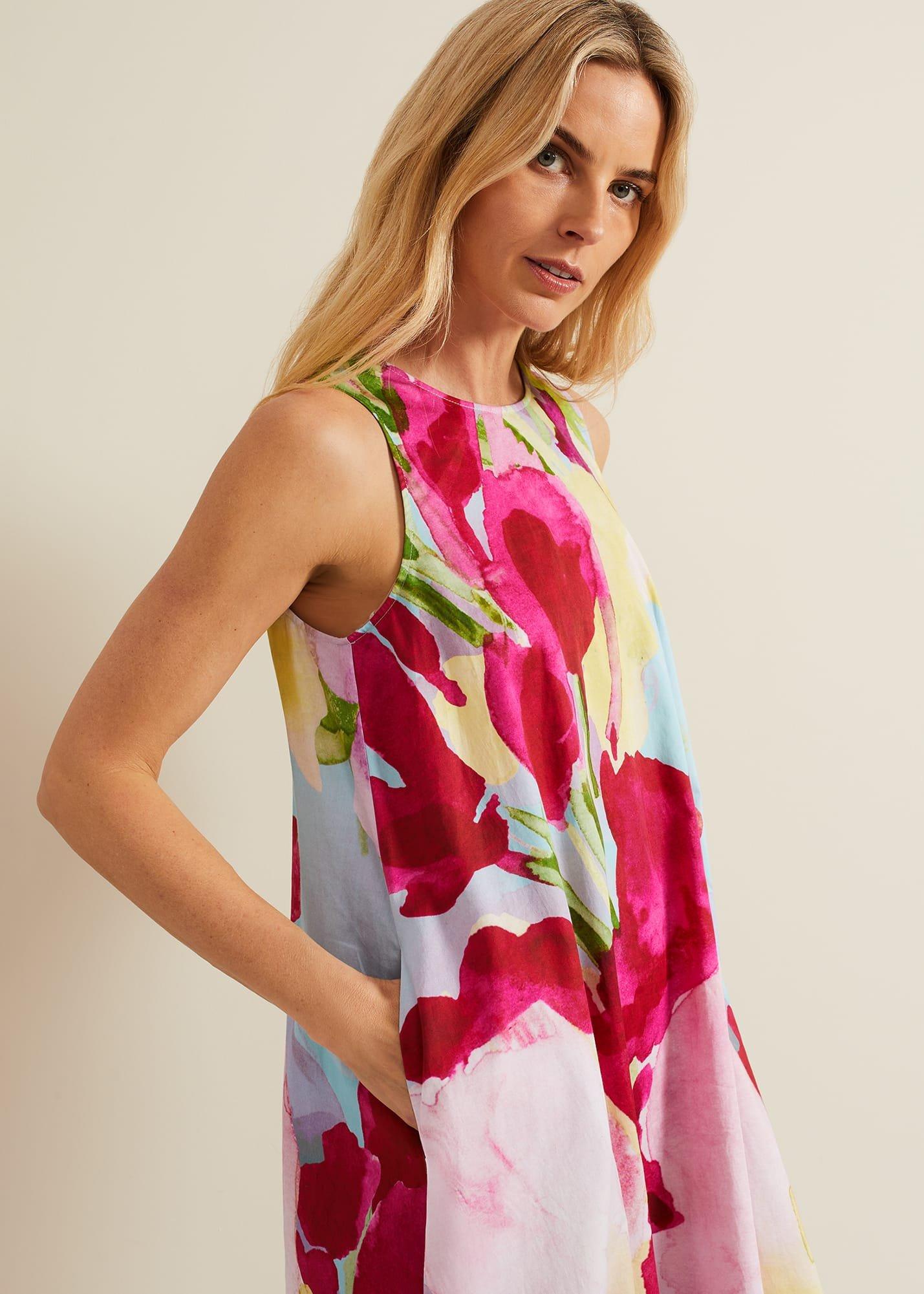 Leila Cotton Floral Midi Dress