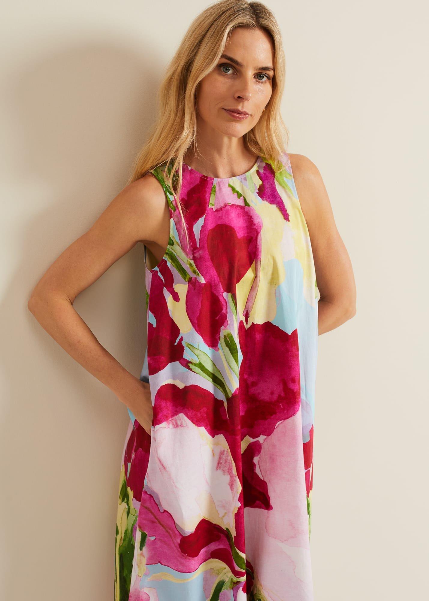 Leila Cotton Floral Midi Dress