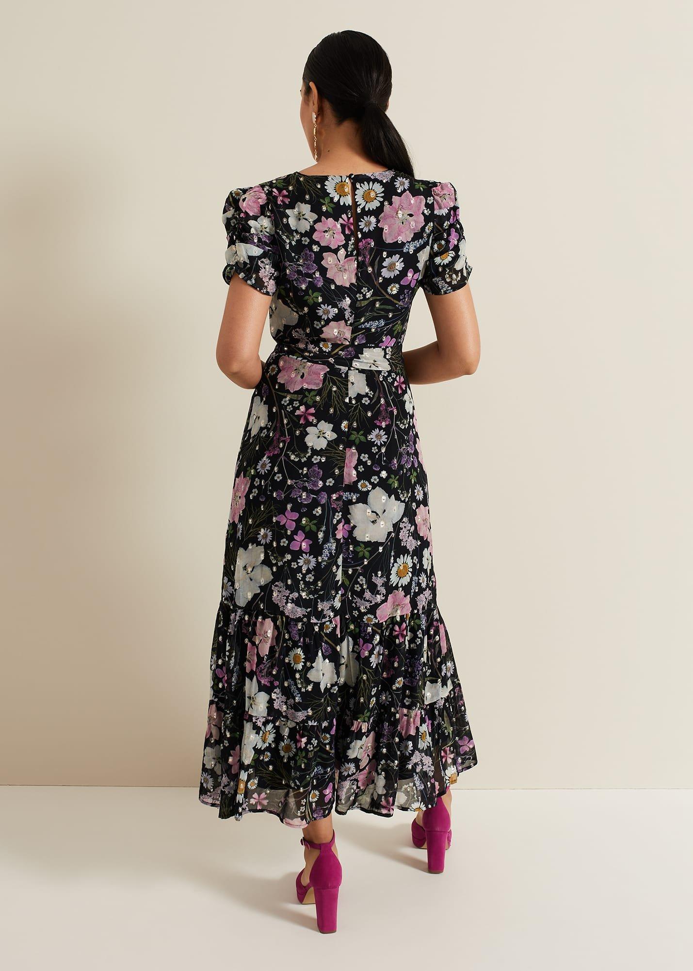 Petite Azalea Print Fil Coupe Dress