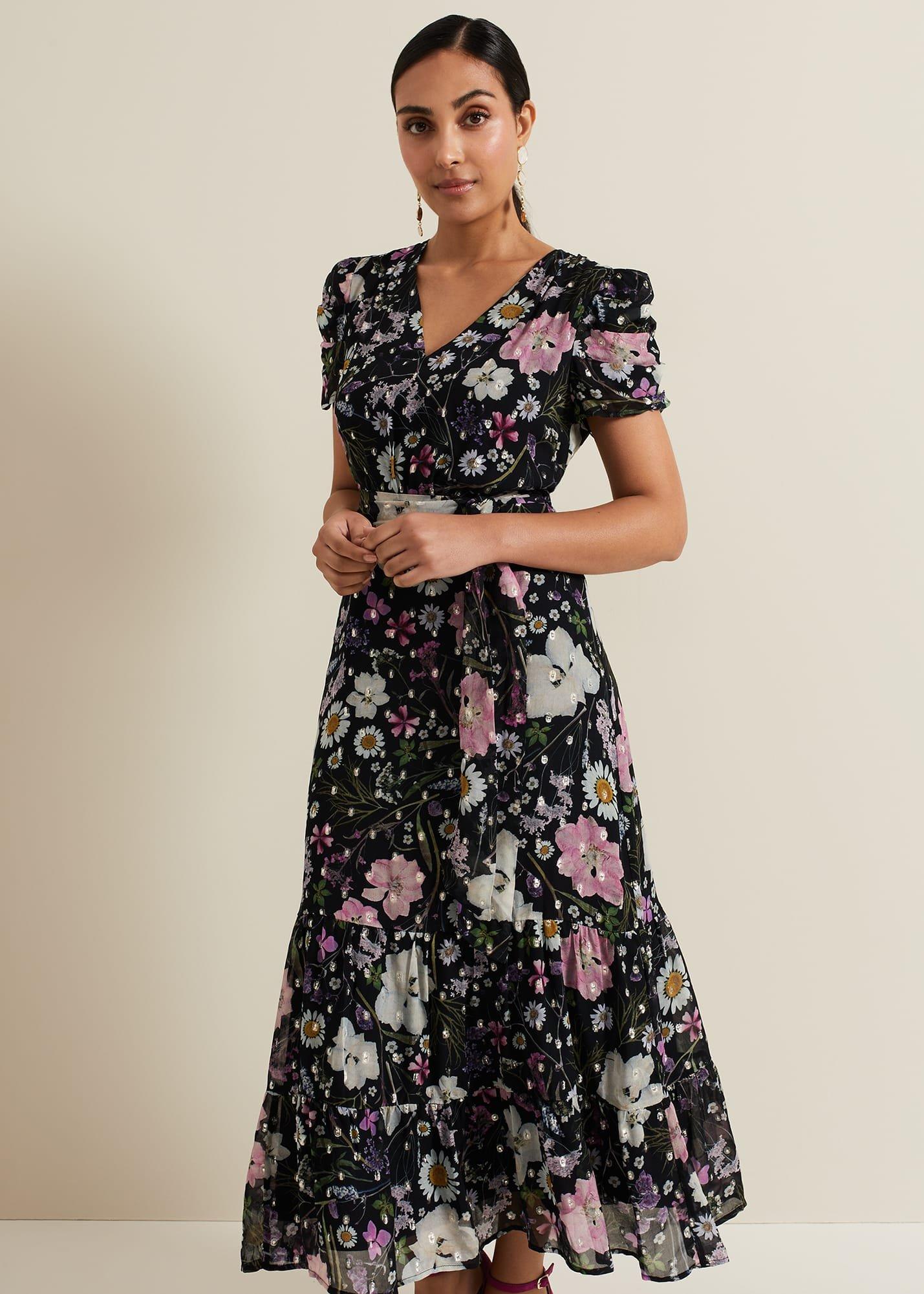 Petite Azalea Print Fil Coupe Dress