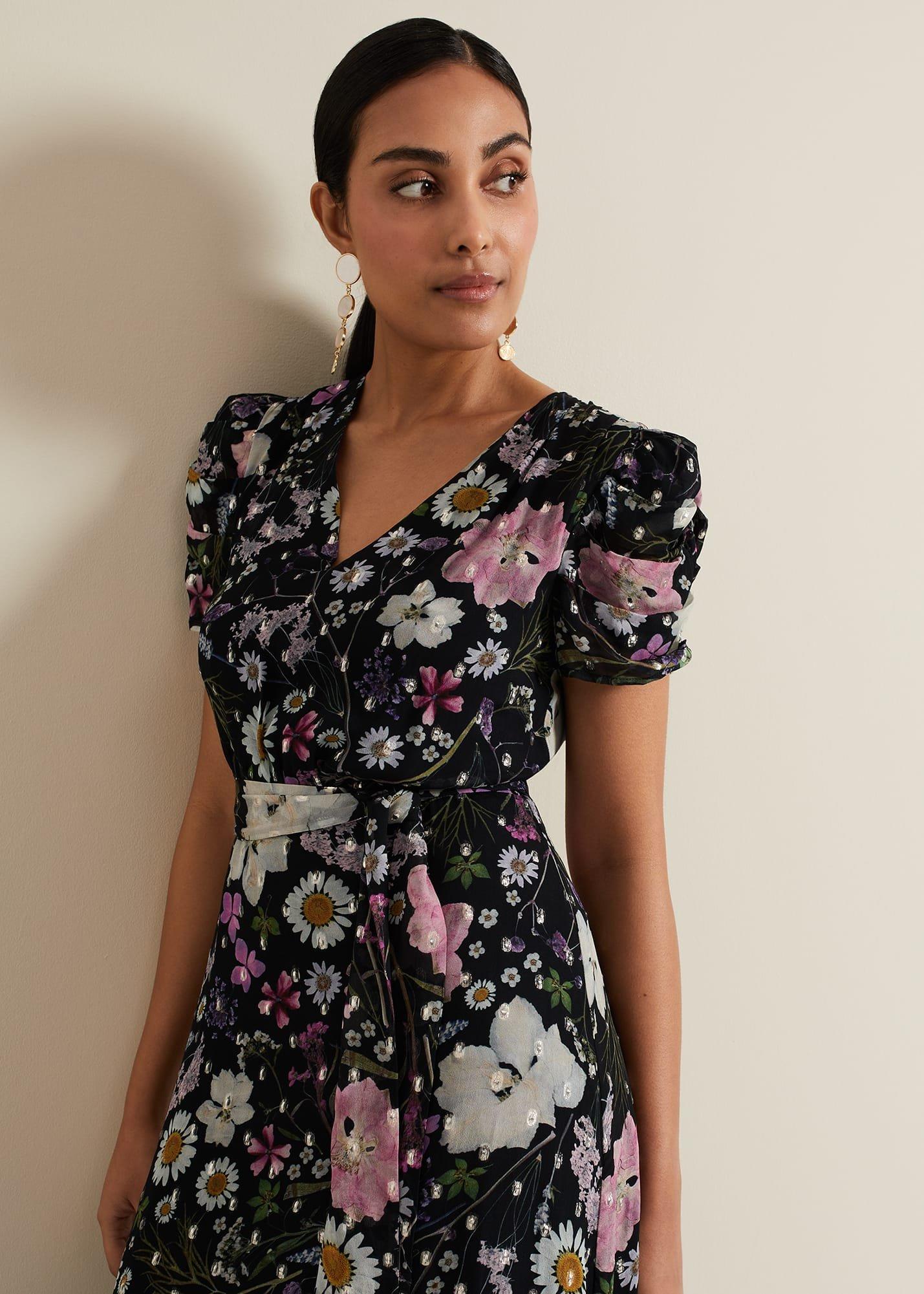 Petite Azalea Print Fil Coupe Dress