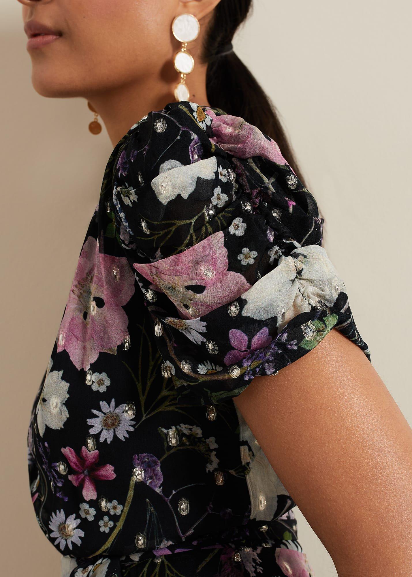 Petite Azalea Print Fil Coupe Dress