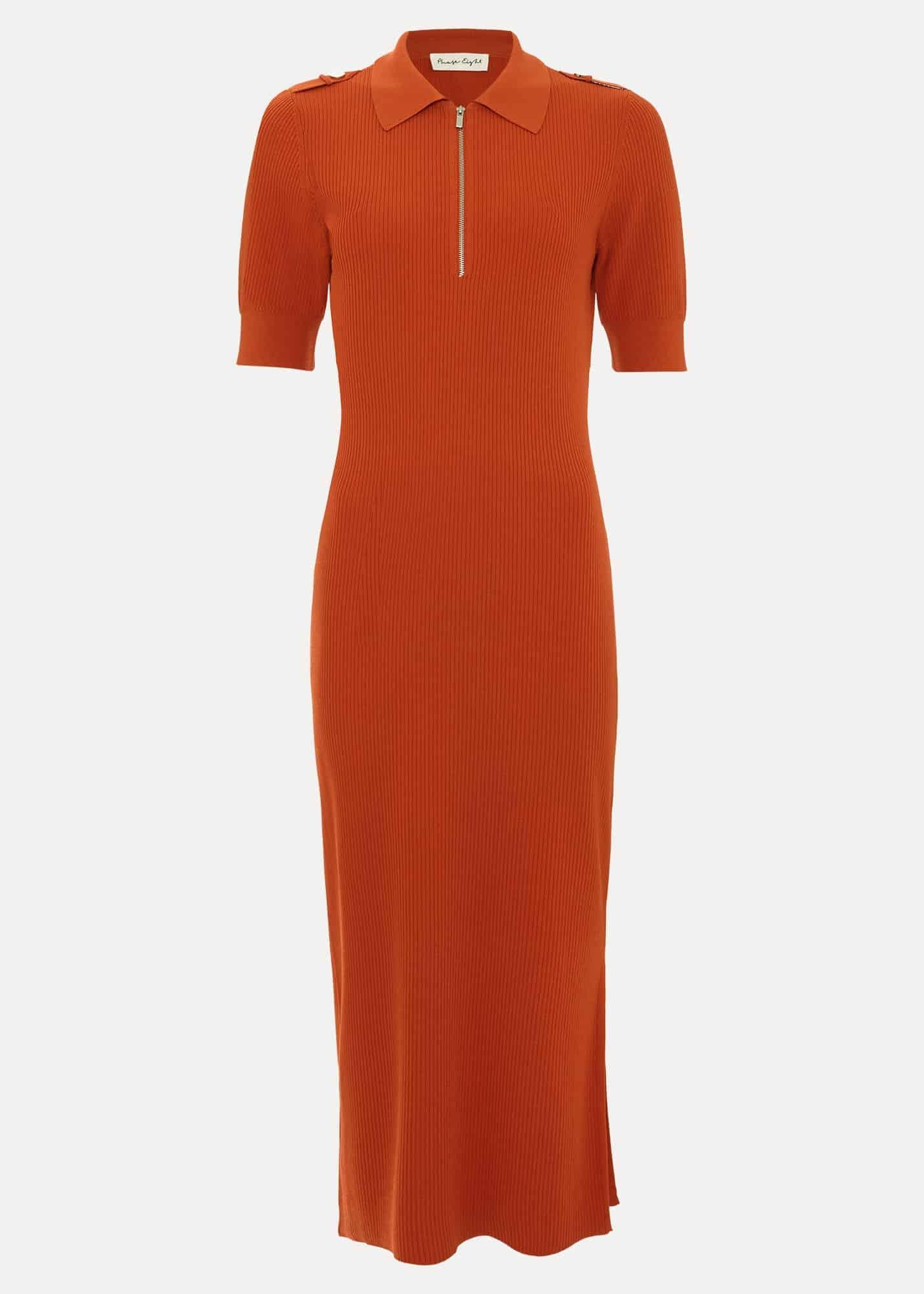 Perrie Ribbed Zip Midi Dress