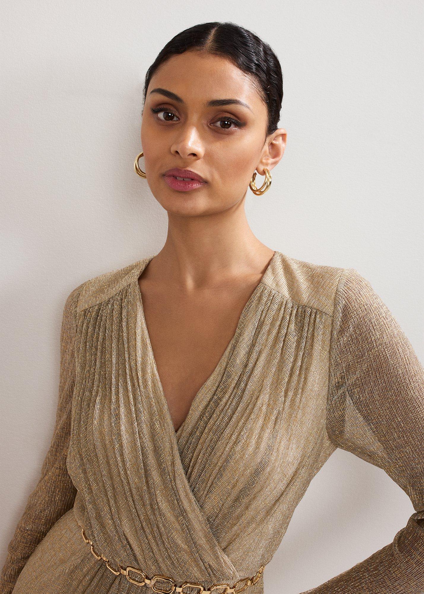 Masie Metallic Jersey Maxi Dress