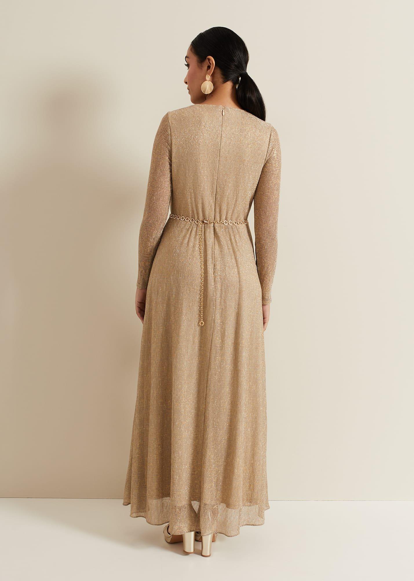 Petite Masie Metallic Jersey Maxi Dress