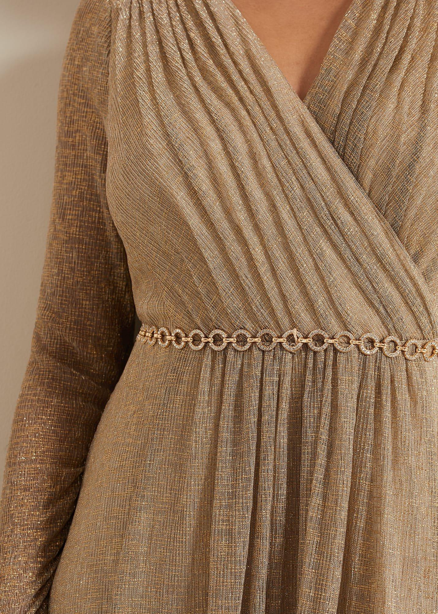 Petite Masie Metallic Jersey Maxi Dress
