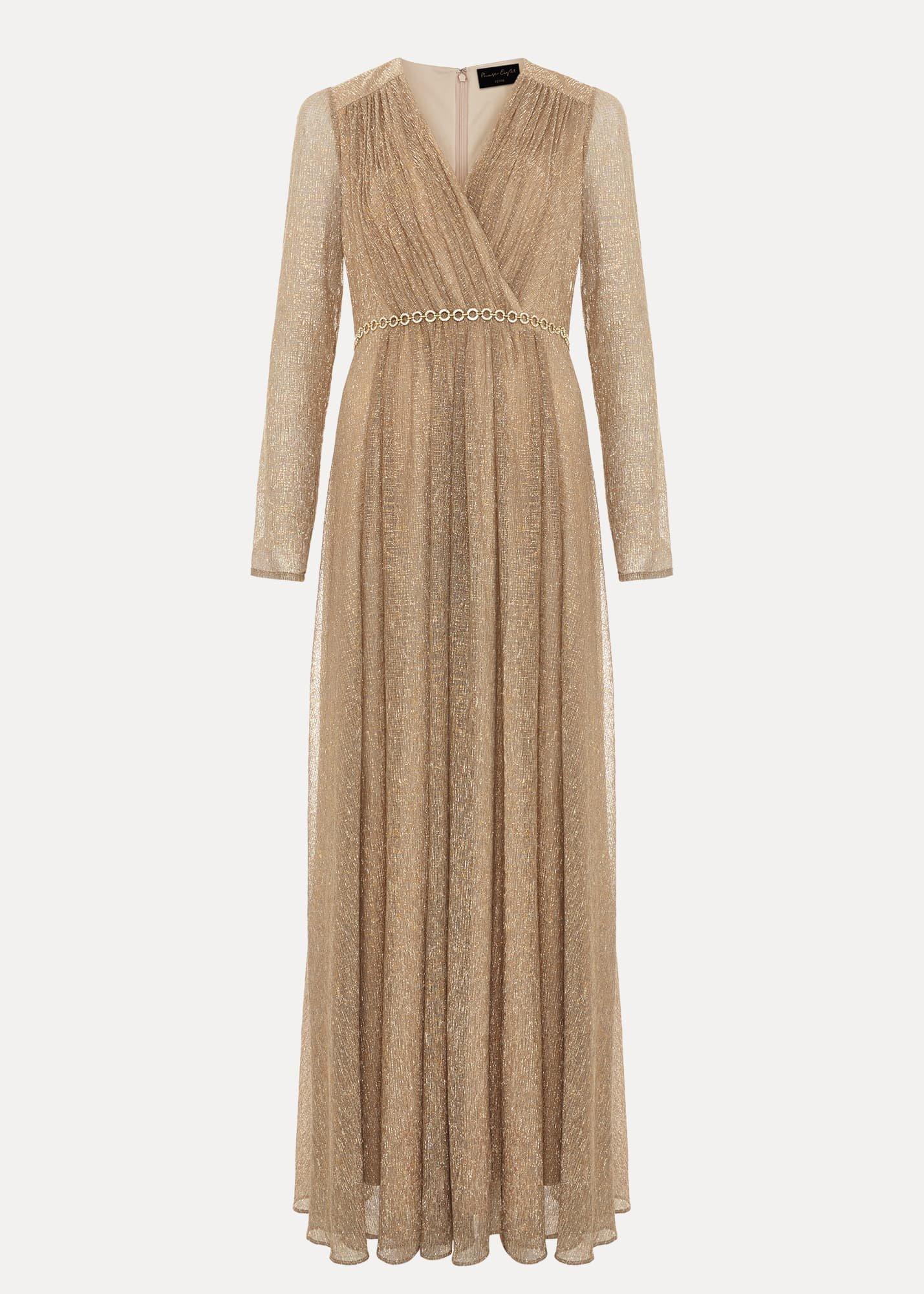 Petite Masie Metallic Jersey Maxi Dress