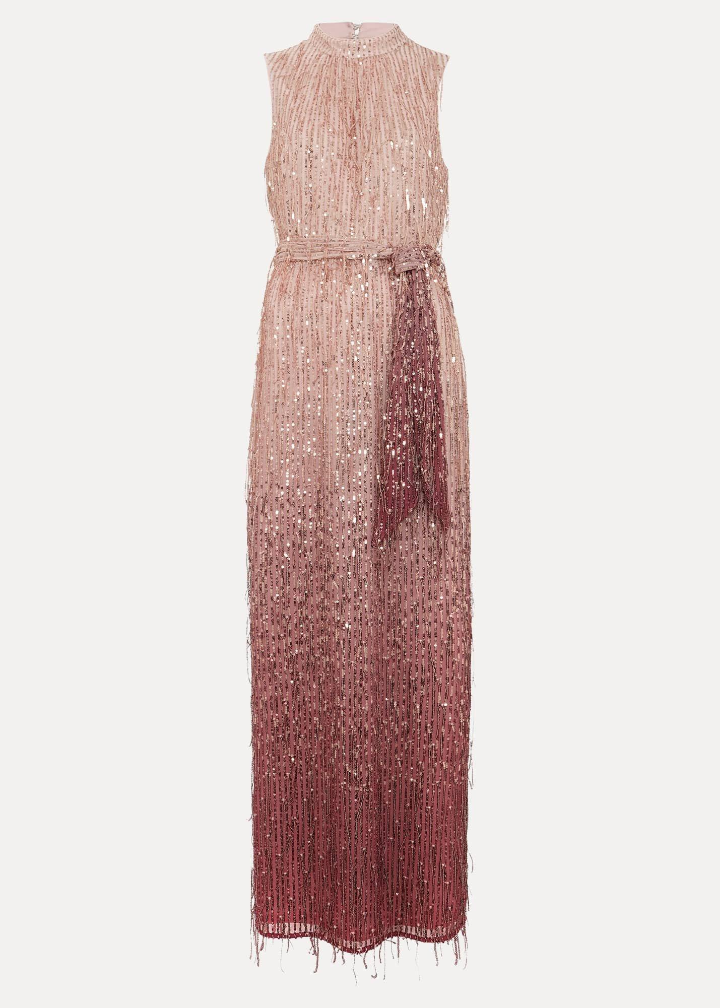 Becka Fringe Sequin Maxi Dress