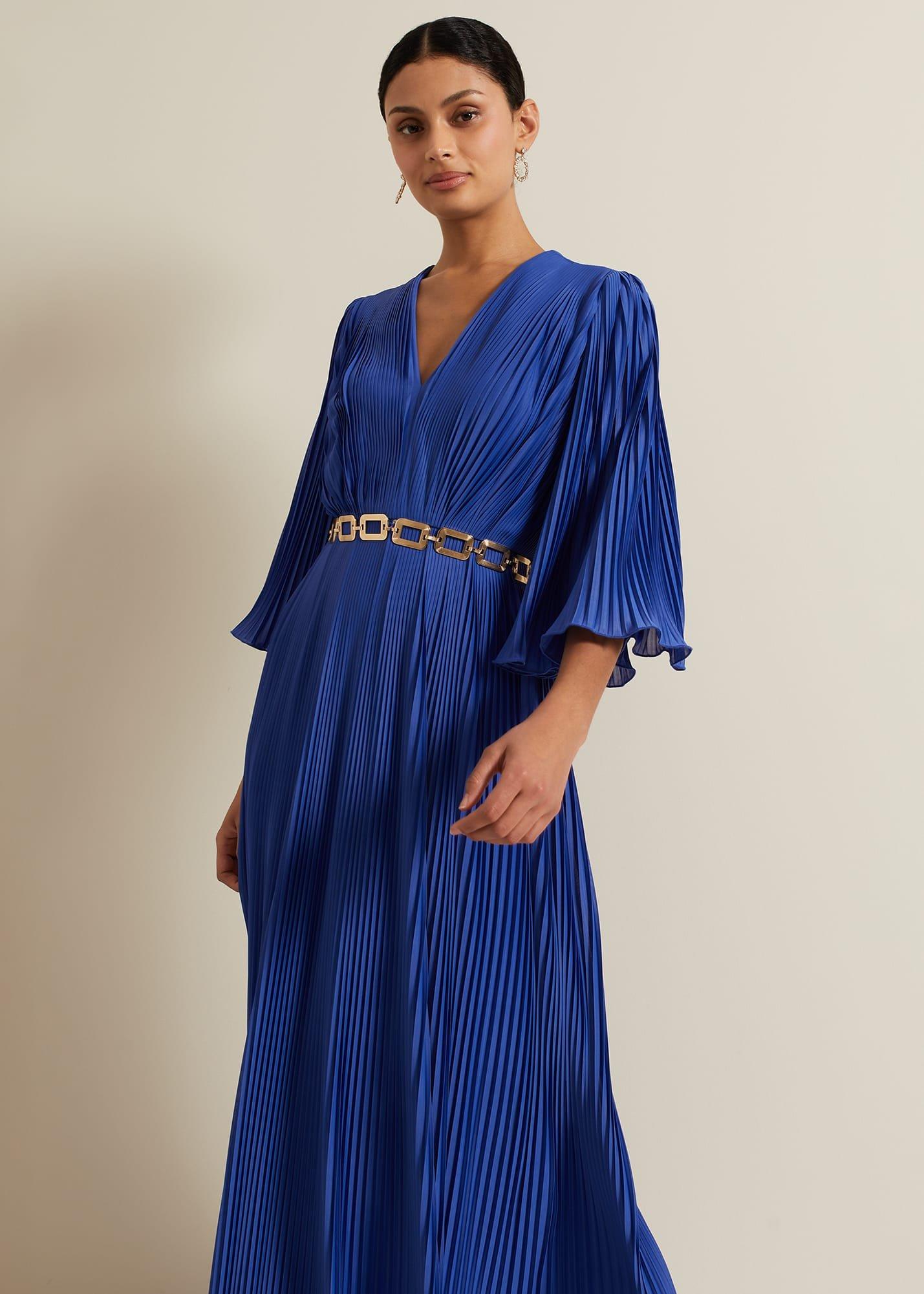 Venetia Pleat Beaded Maxi Dress