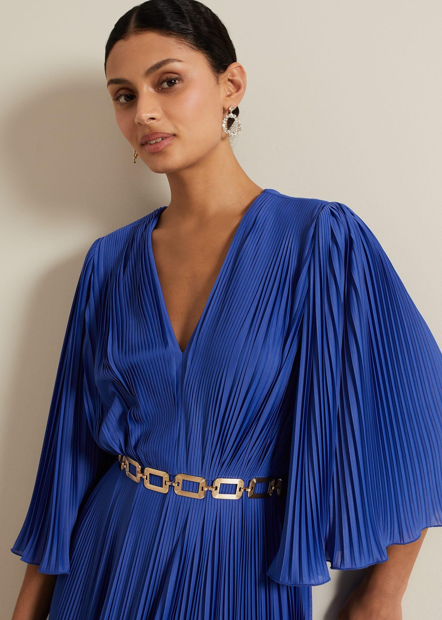 Venetia Pleat Beaded Maxi Dress