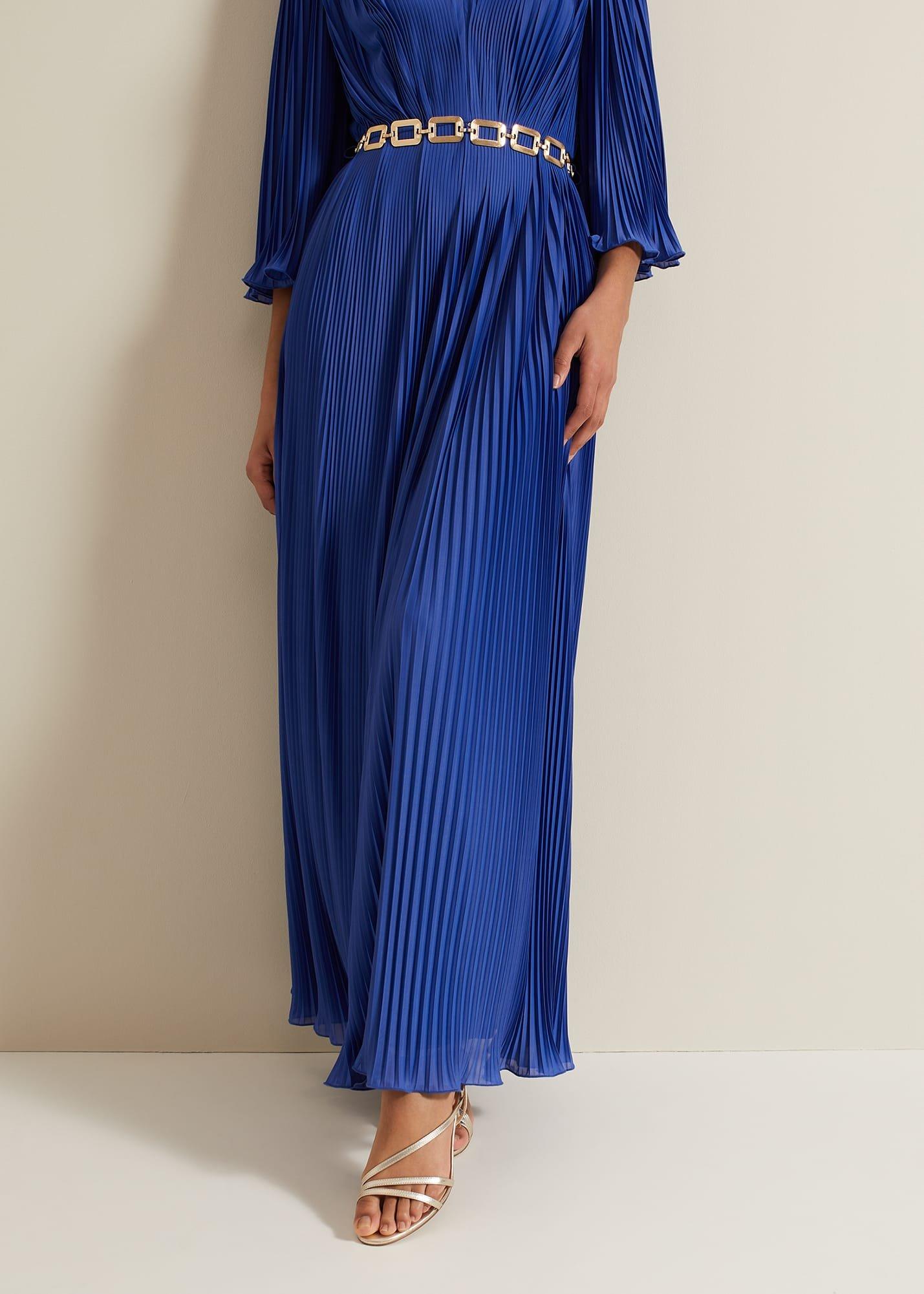 Venetia Pleat Beaded Maxi Dress
