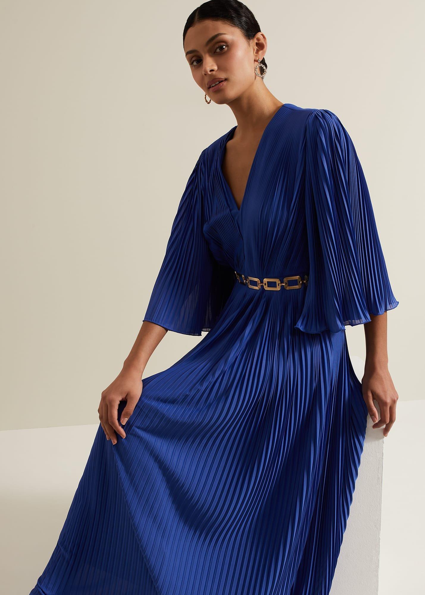 Venetia Pleat Beaded Maxi Dress