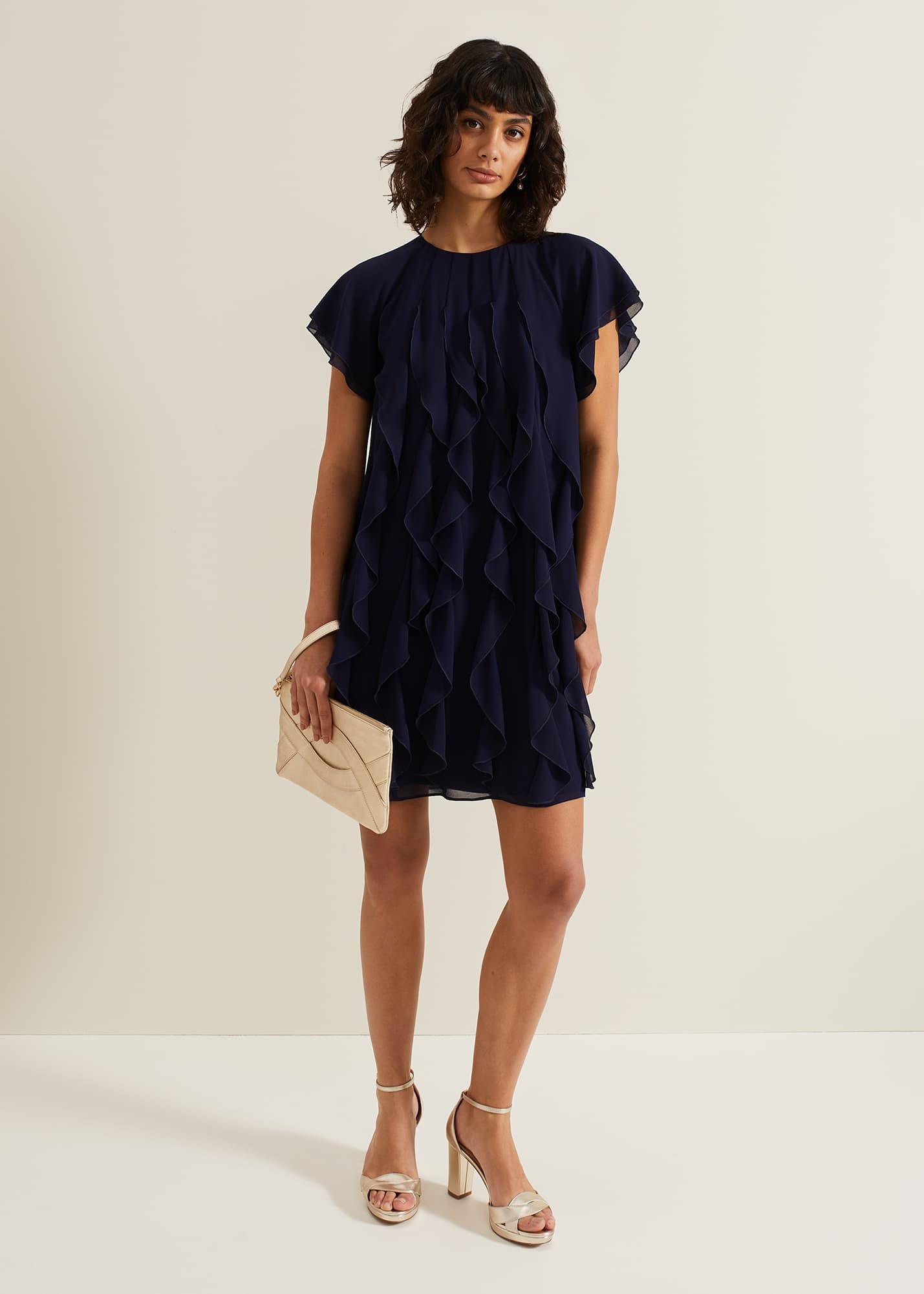 ${product-id}-Claudette Frill Dress-Navy-${view-type}
