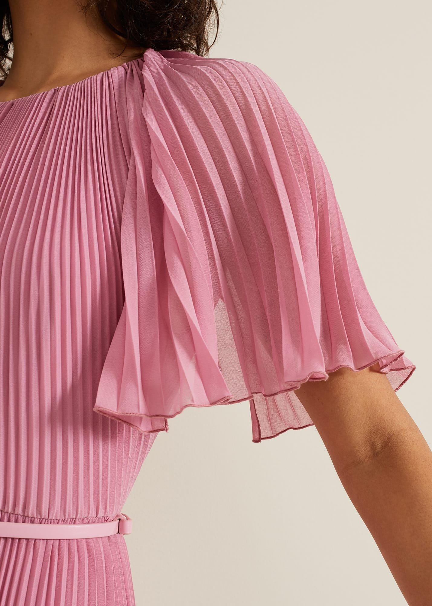 ${product-id}-Kathleen Pleated Plain Midi Dres-Pink-${view-type}