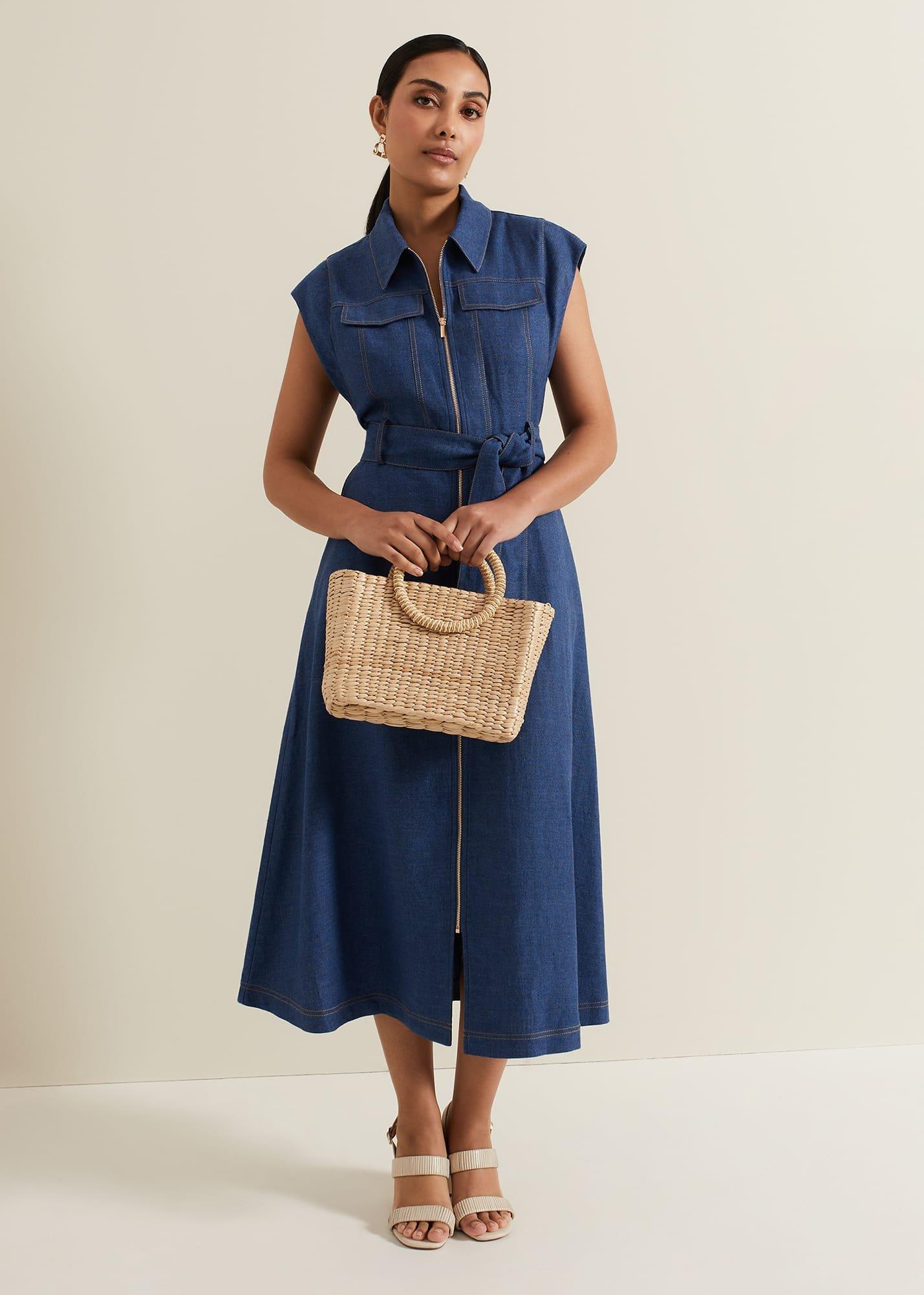 emma midi dress EMMA LINEN MIDI DRESS