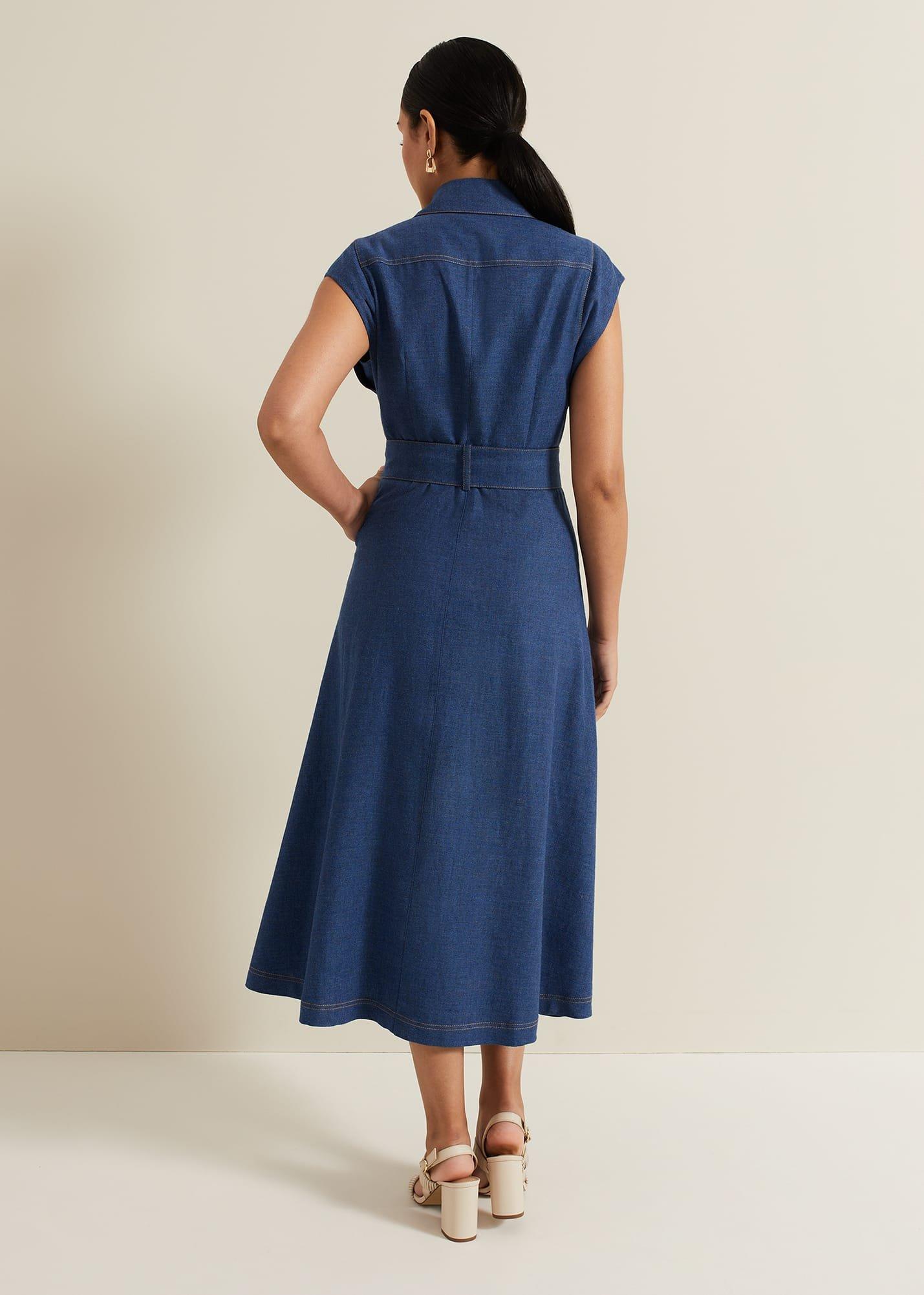 Luiza Petite Denim Midi Dress