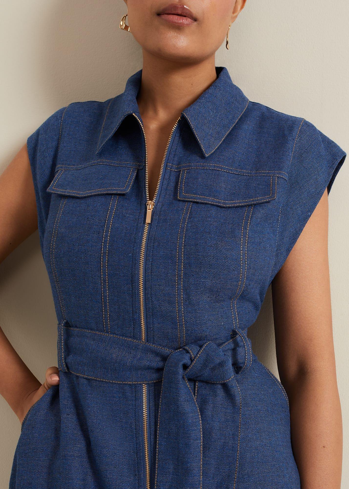 Luiza Petite Denim Midi Dress