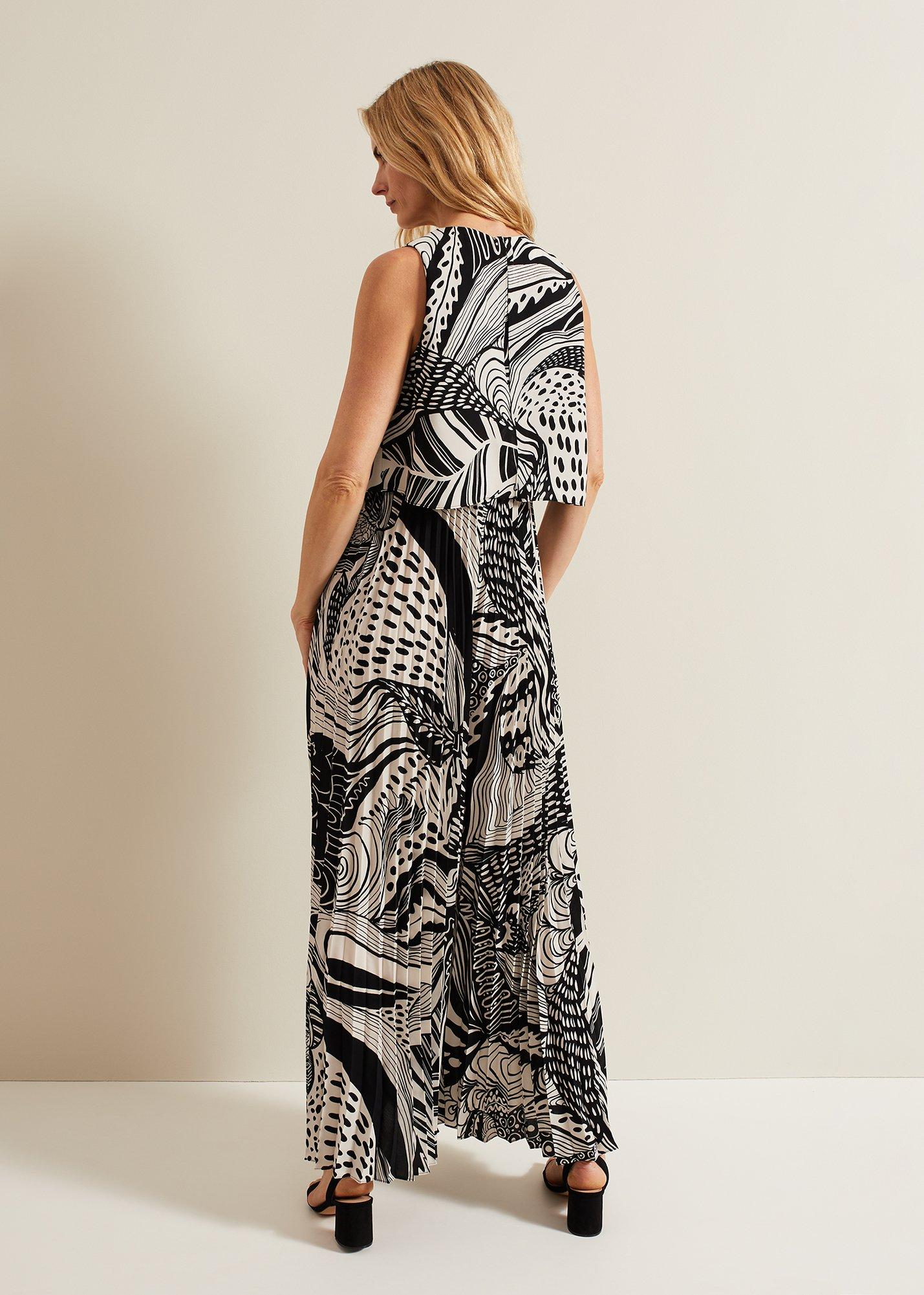 Saskia Abstract Pleated Jumpsuit