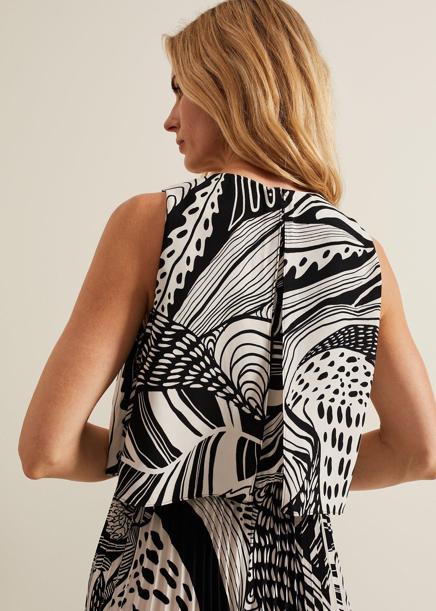 Saskia Abstract Pleated Jumpsuit