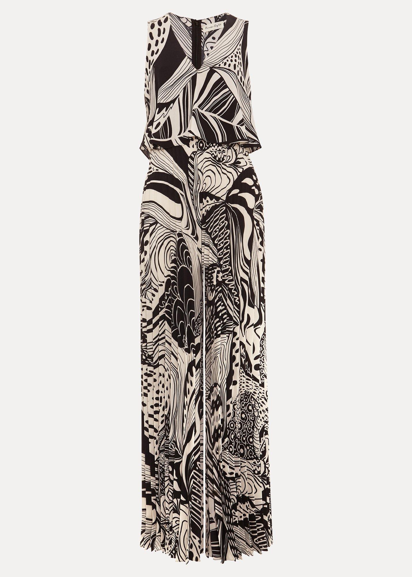Saskia Abstract Pleated Jumpsuit