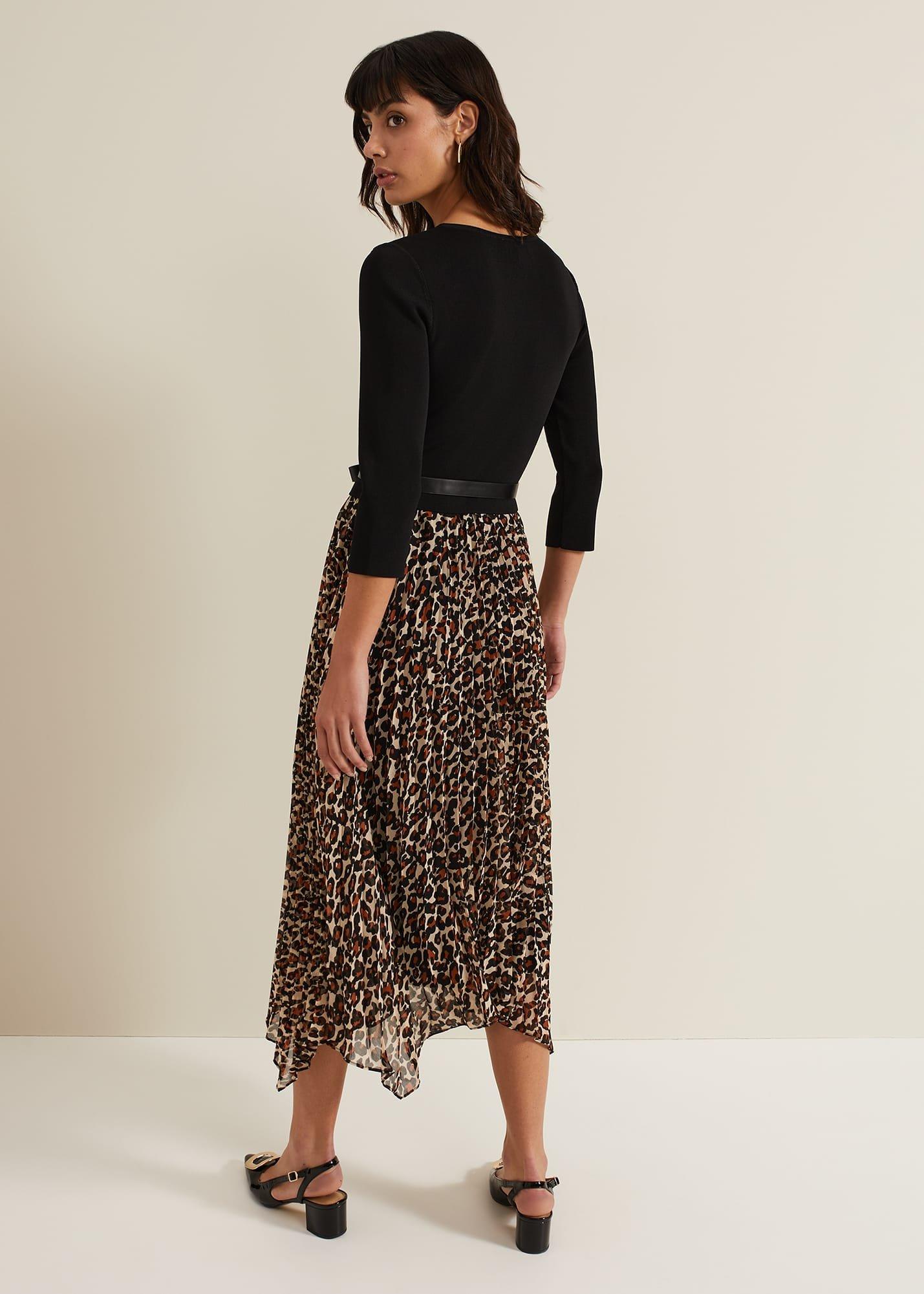 Josephine Animal Woven Hem Knit Dress
