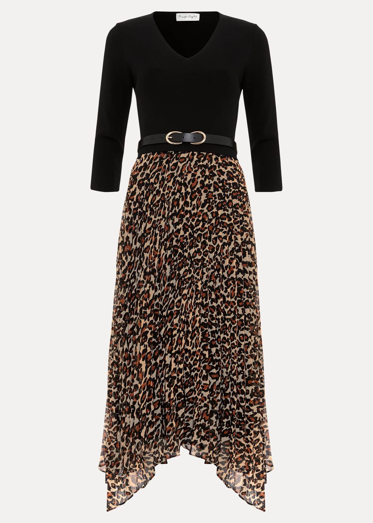 Josephine Animal Woven Hem Knit Dress