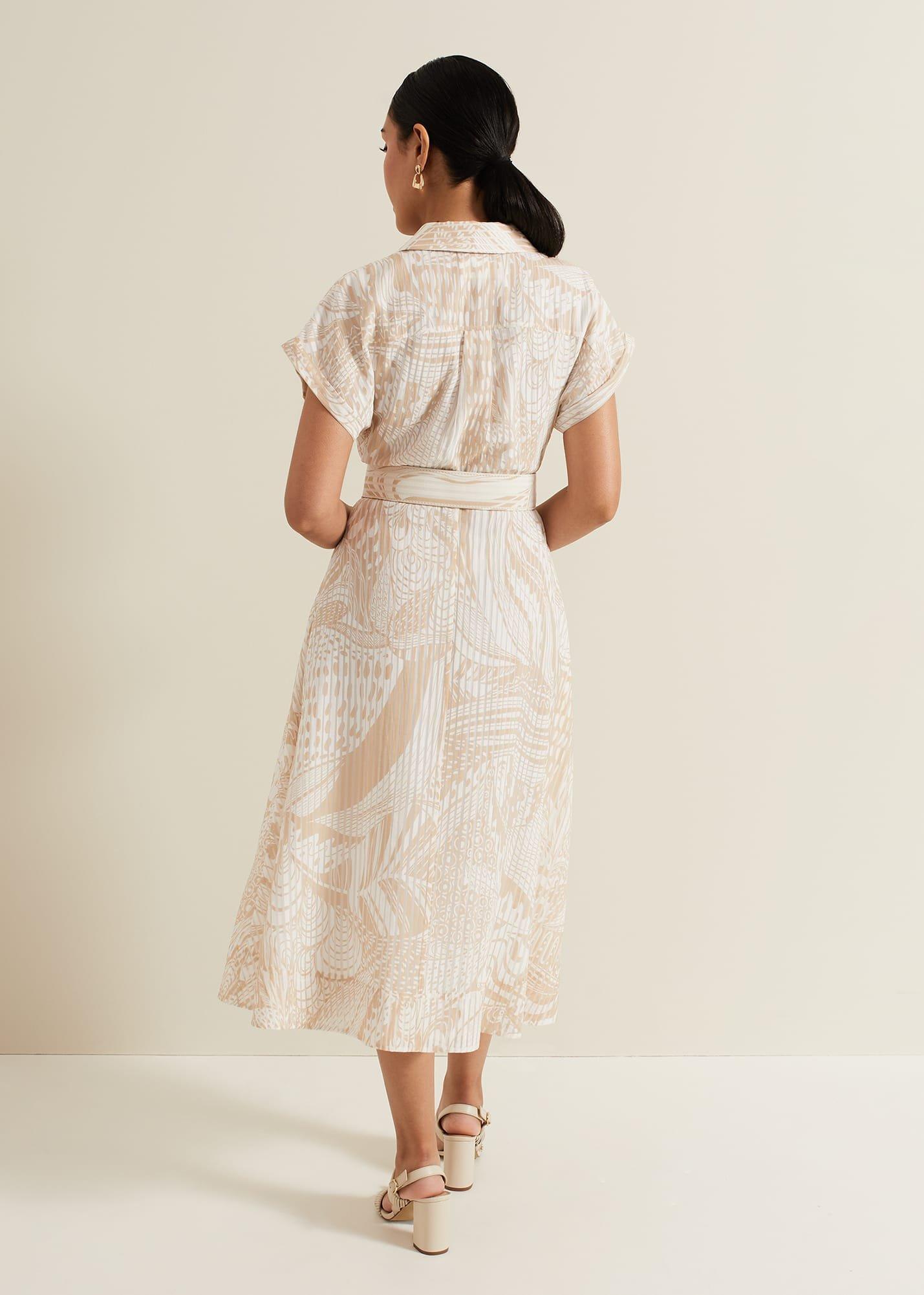 Petite Mandi Abstract Shirt Dress