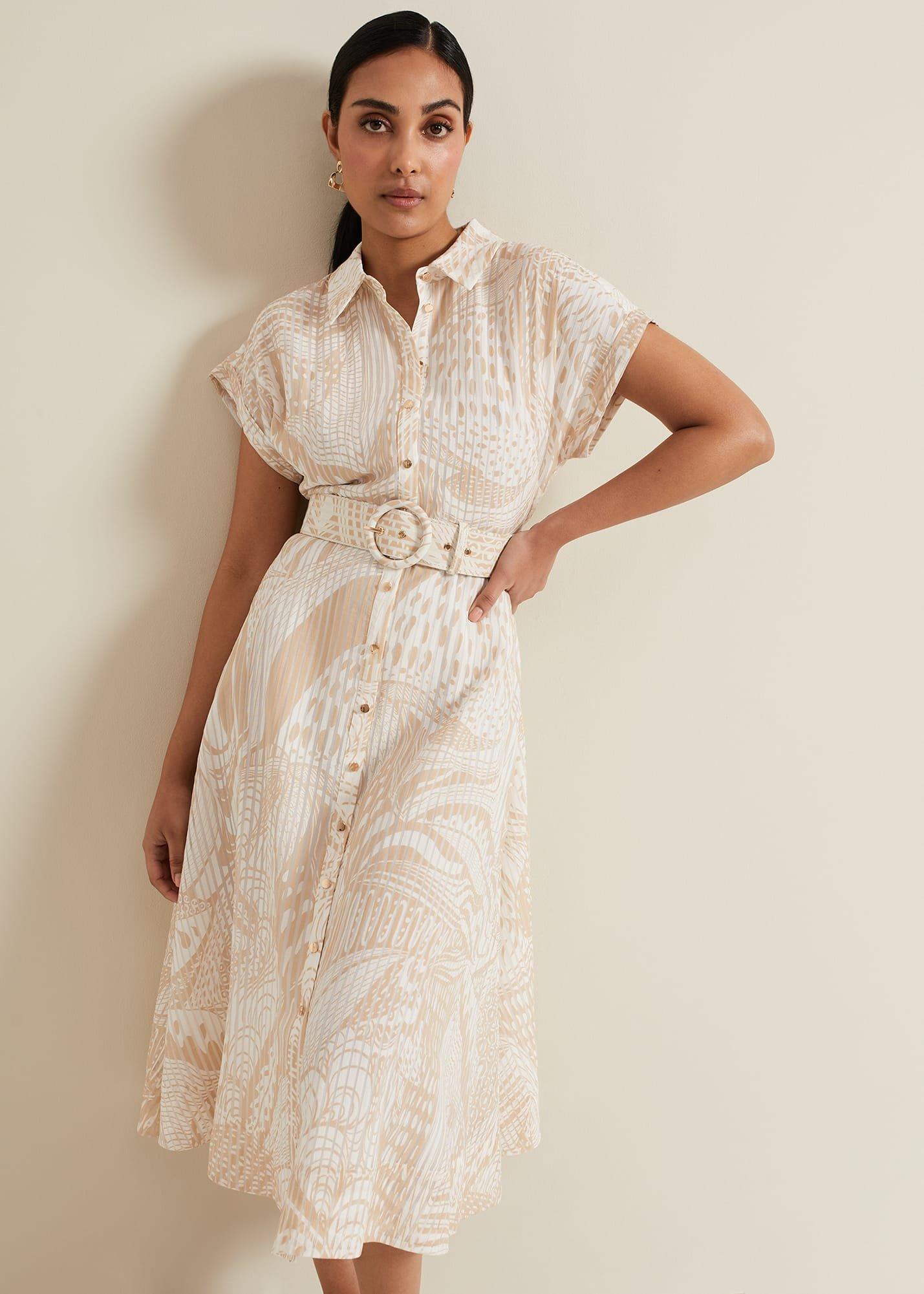 Petite Mandi Abstract Shirt Dress