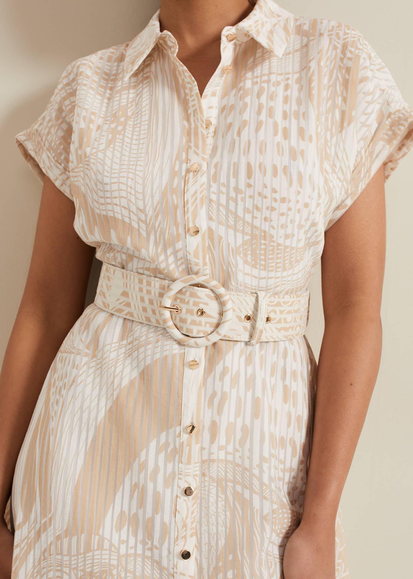 Petite Mandi Abstract Shirt Dress