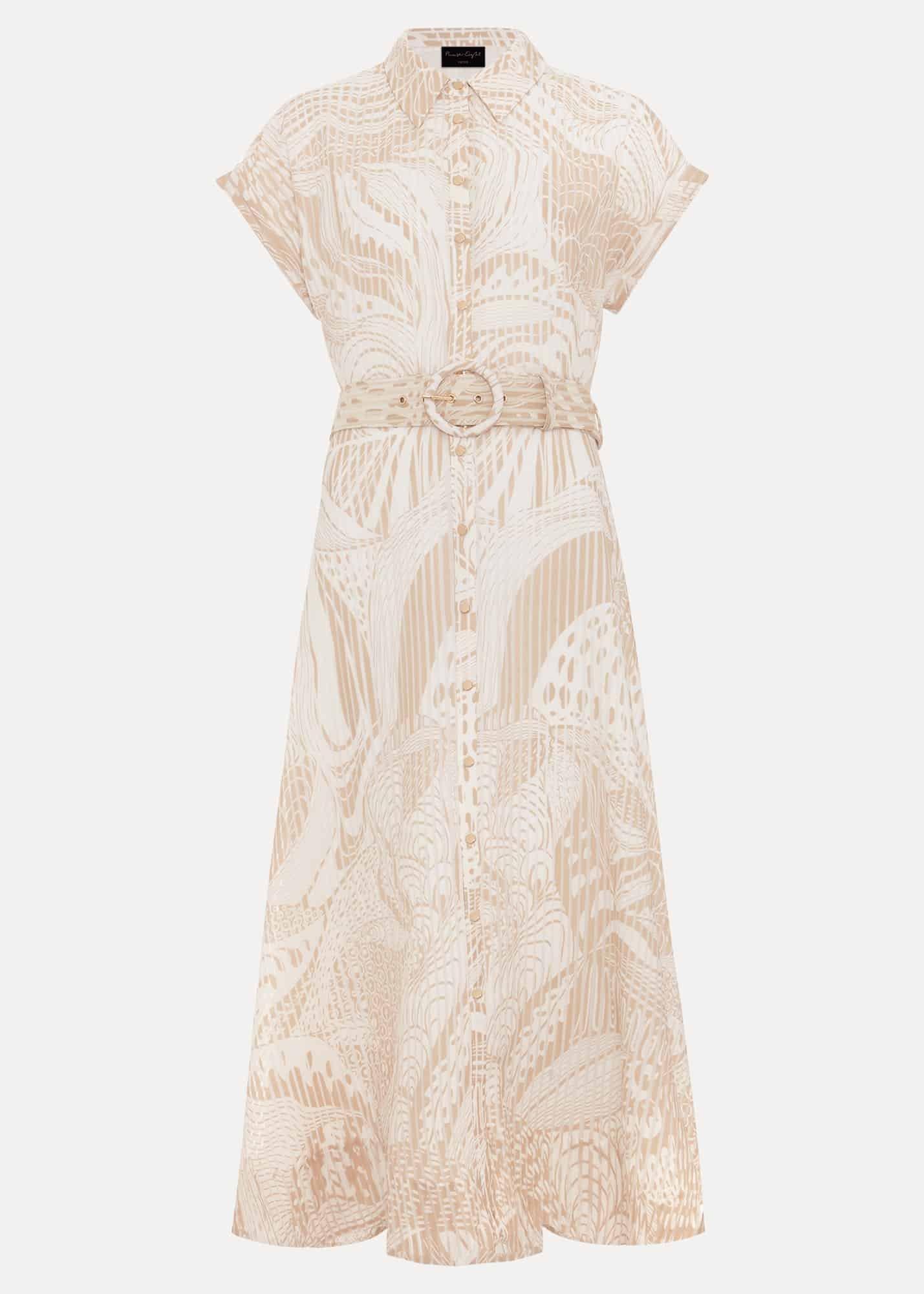 Petite Mandi Abstract Shirt Dress