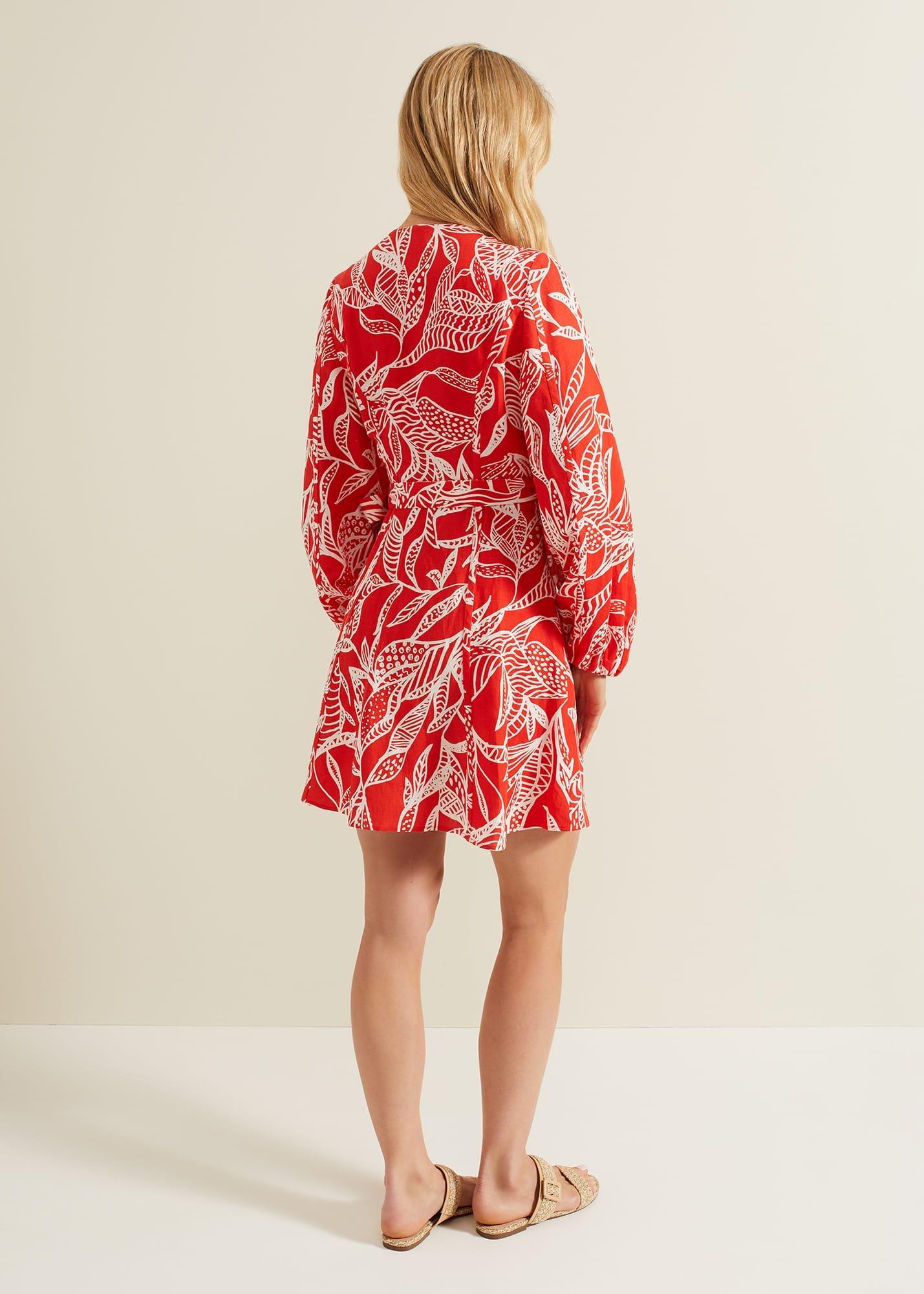 Charlotte Red Wrap Mini Dress