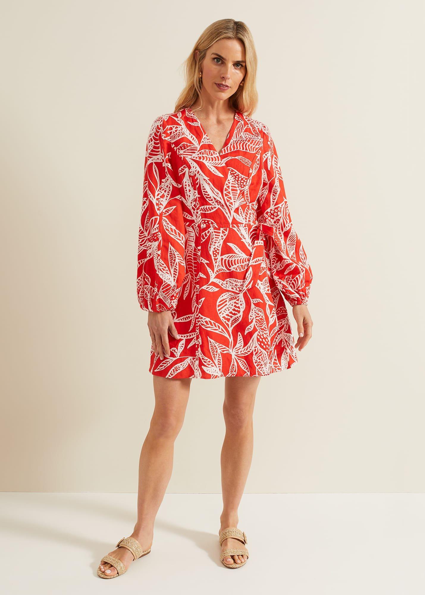 Charlotte Red Wrap Mini Dress