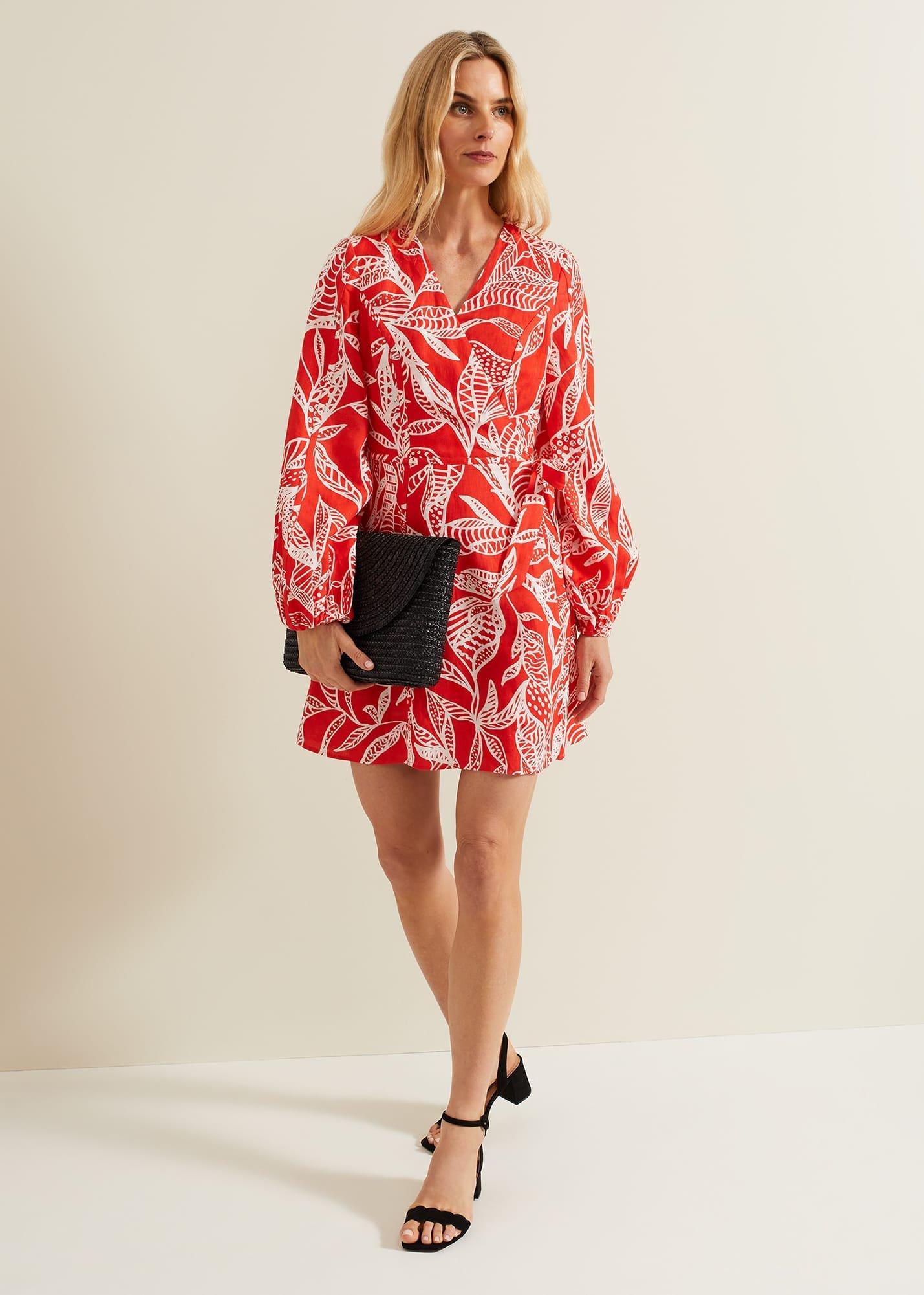 Charlotte Red Wrap Mini Dress