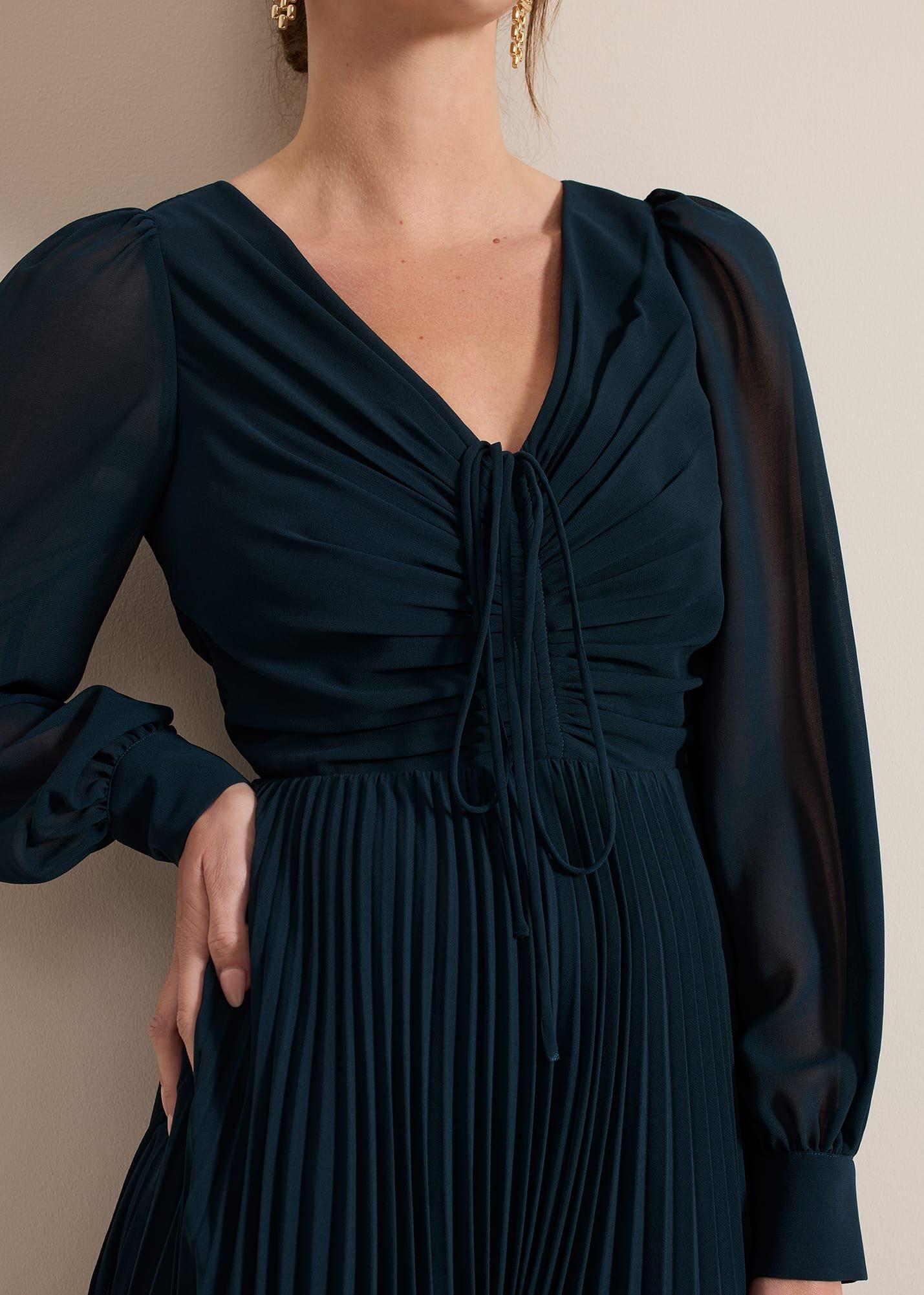 ${product-id}-Petite Kindra Teal Midi Dress-Teal-${view-type}
