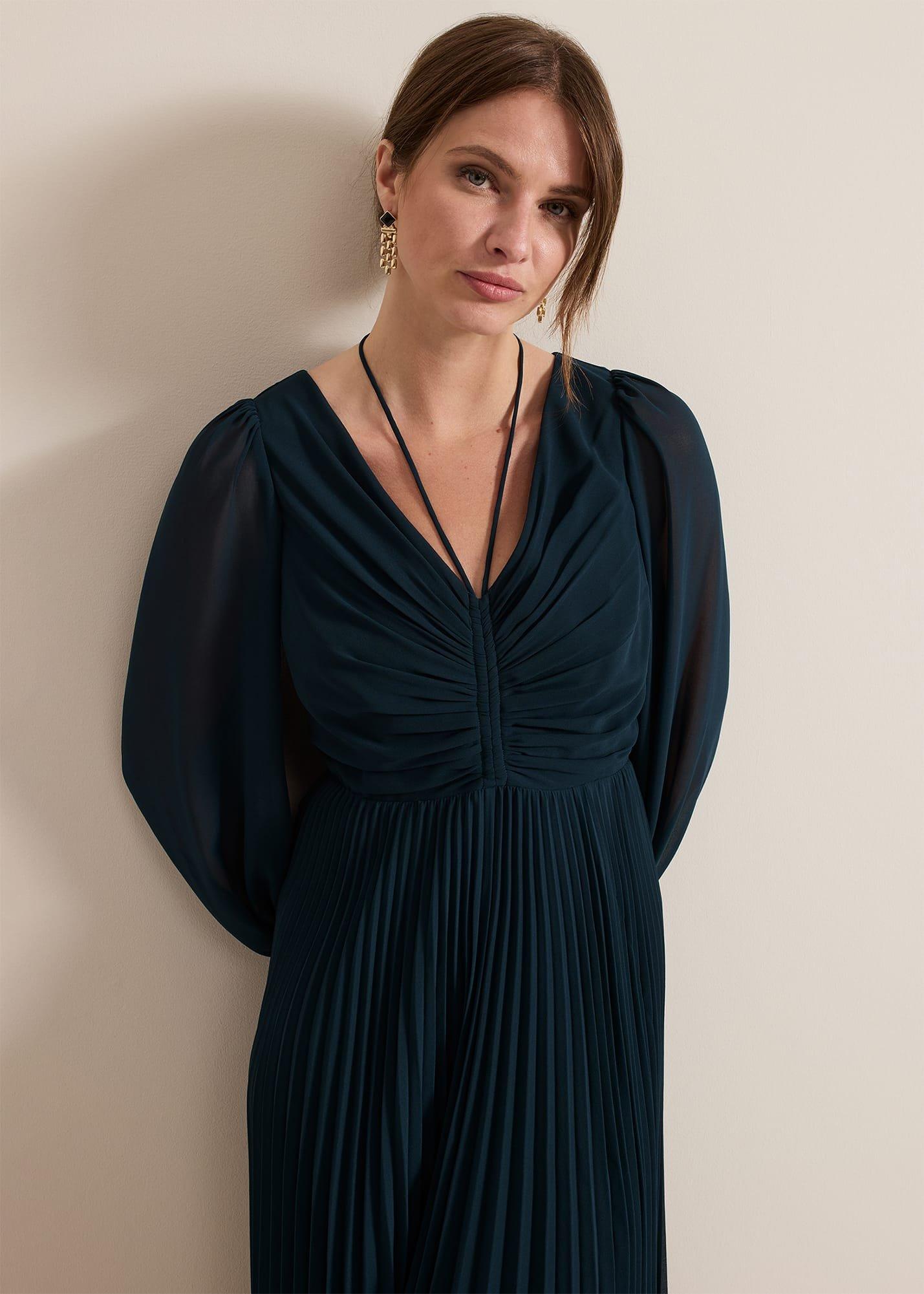 Petite Kindra Teal Midi Dress