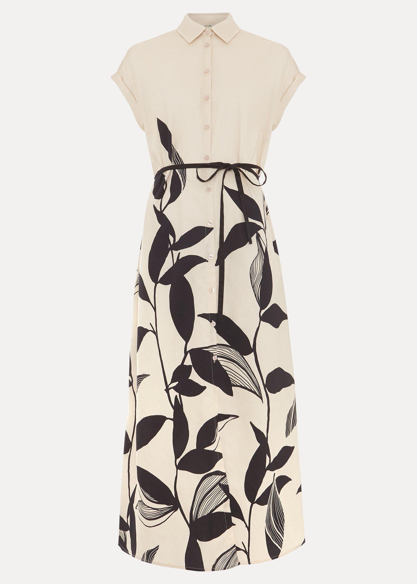 Felicity Leaf Print Midi Dress