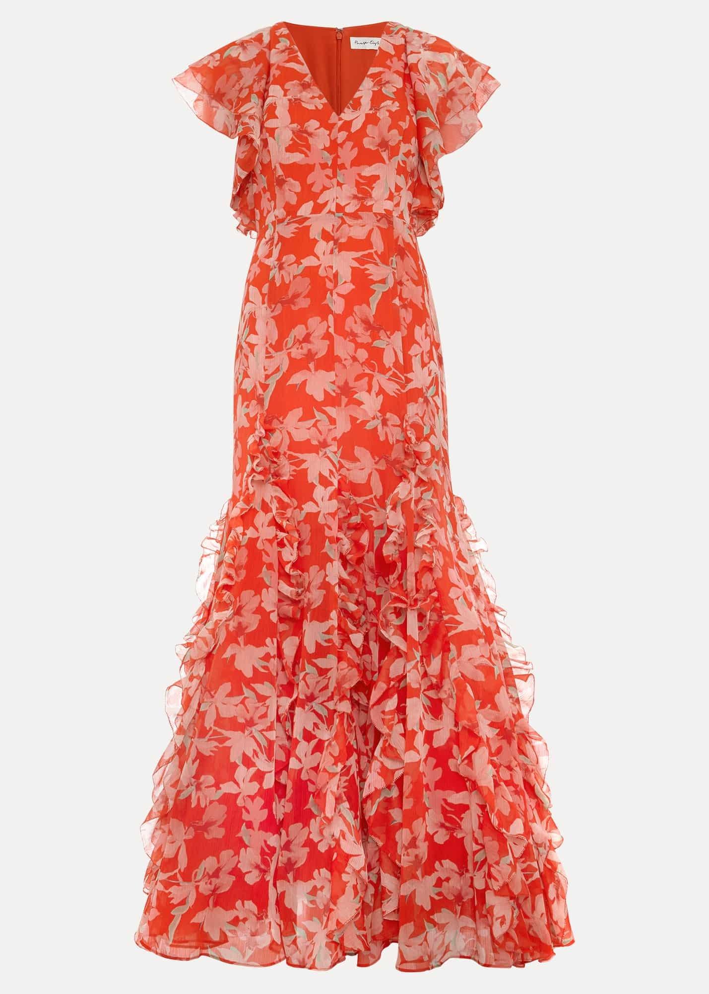 Gaby Floral Print Ruffle Maxi Dress