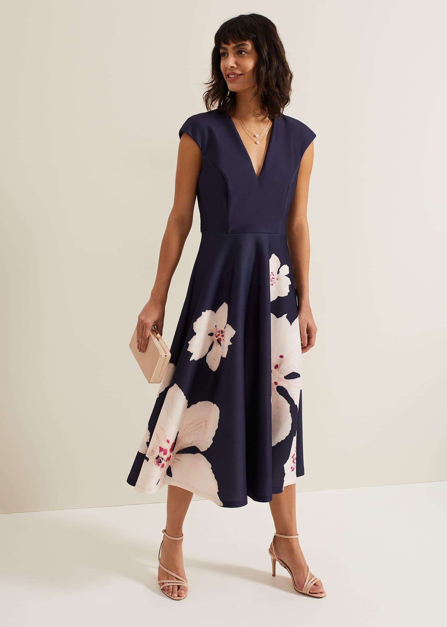 Rakhi Scuba Fit And Flare Midi Dress