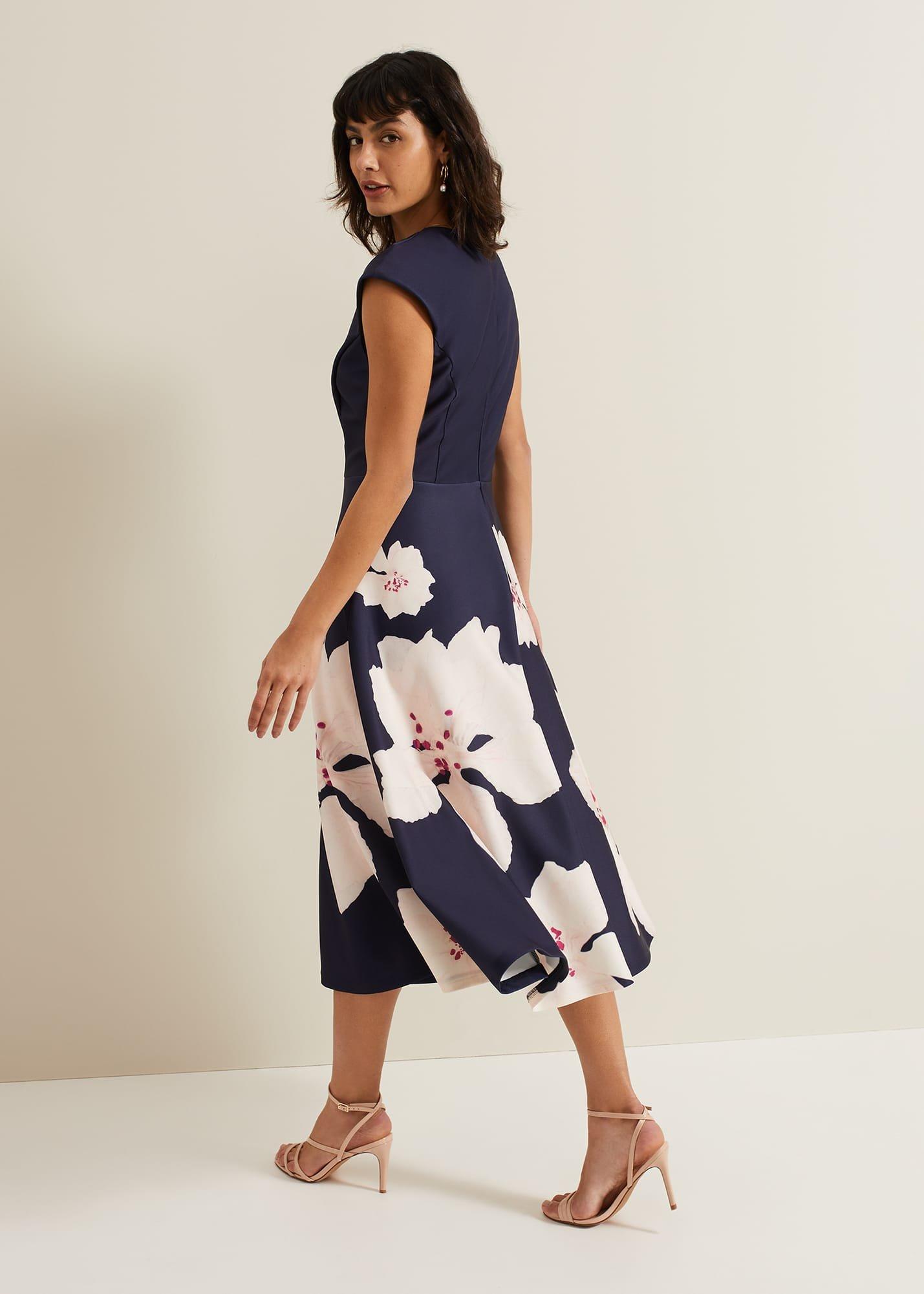 Rakhi Scuba Fit And Flare Midi Dress