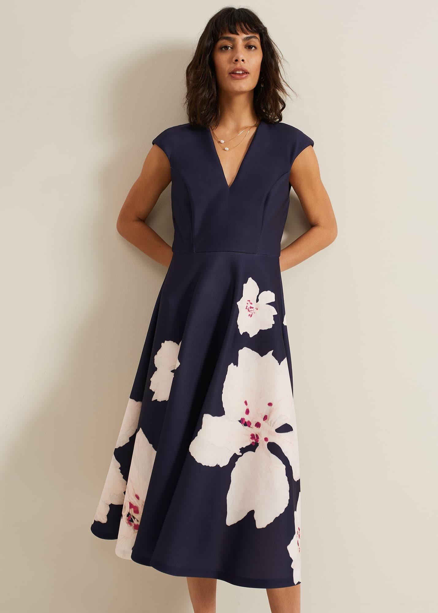 Rakhi Scuba Fit And Flare Midi Dress