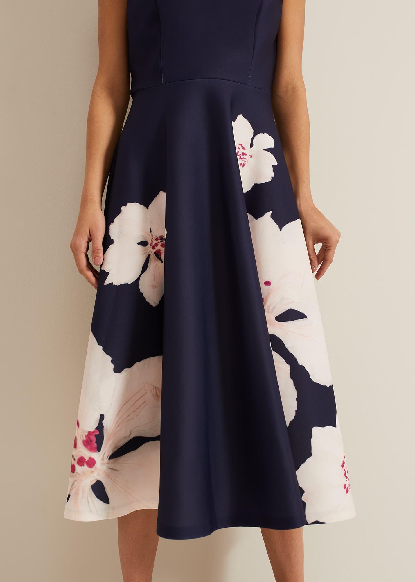 Rakhi Scuba Fit And Flare Midi Dress