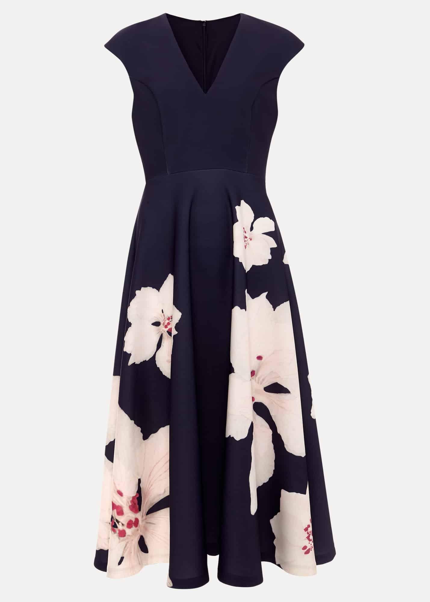 Rakhi Scuba Fit And Flare Midi Dress