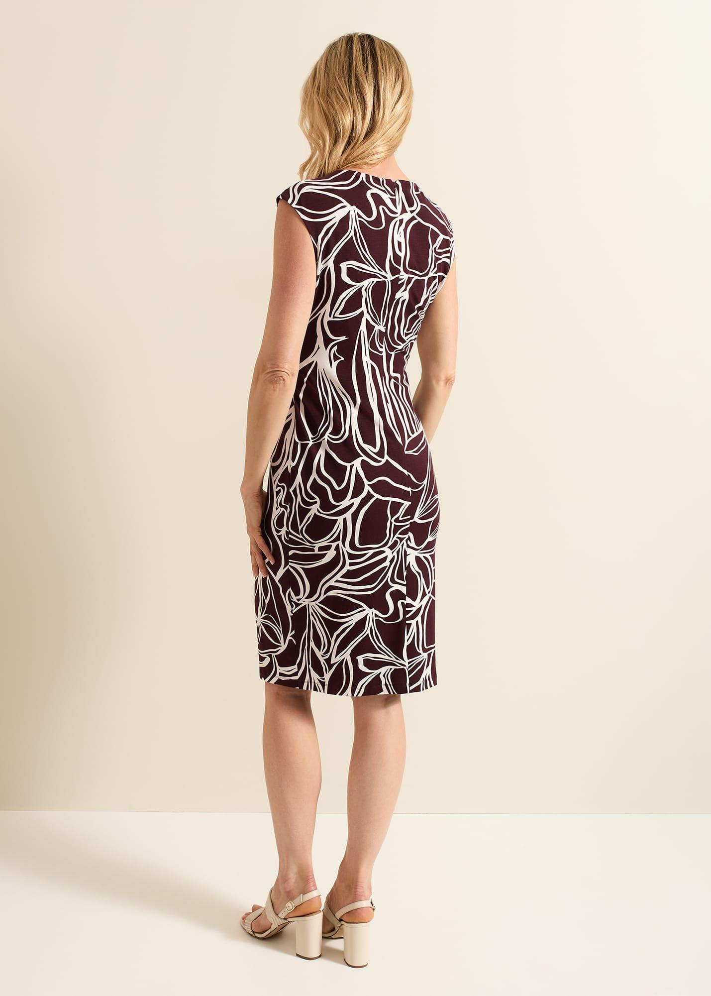 Sabrina Jersey Abstract Tie Midi Dress