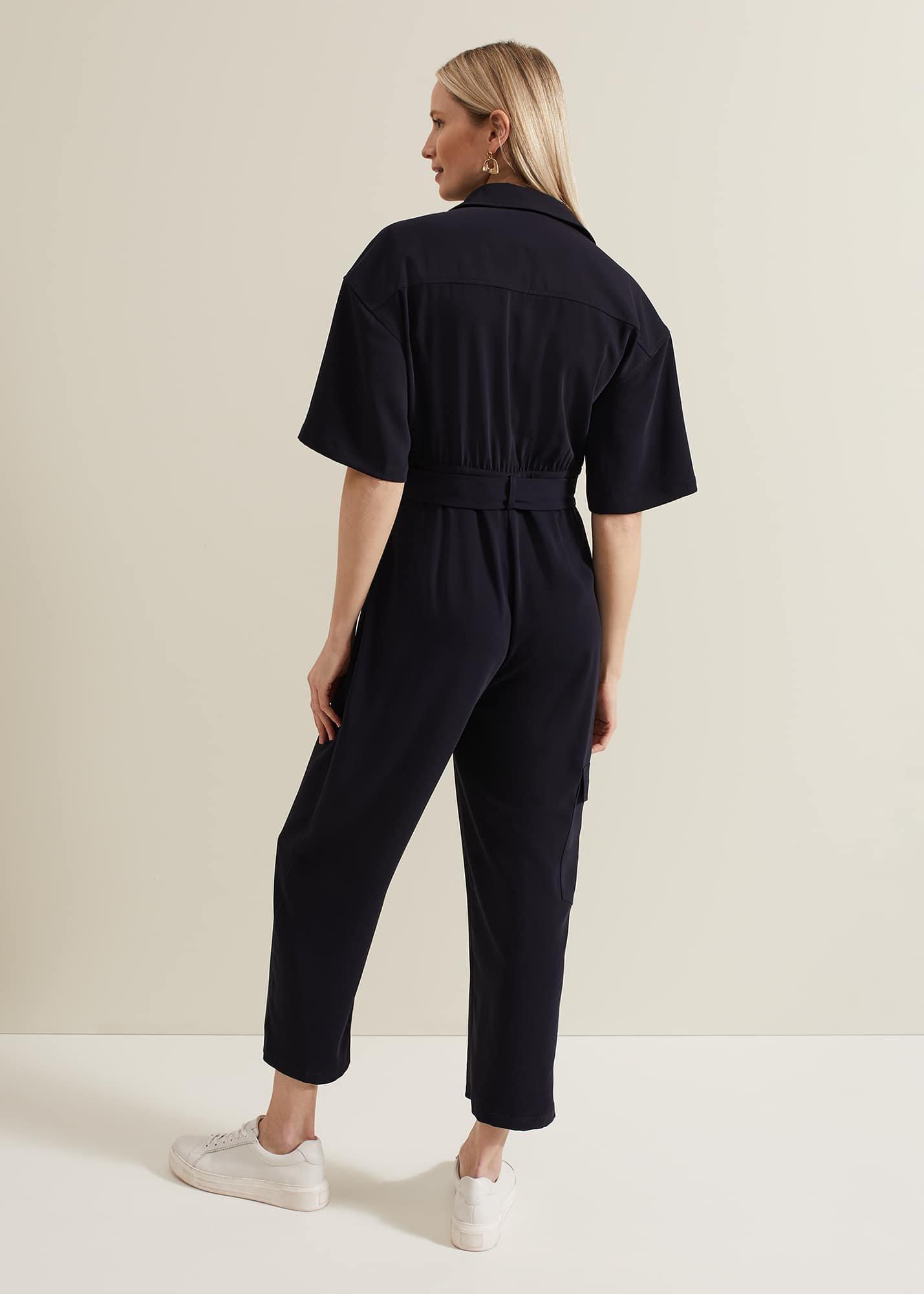 Tallulah Navy Utility Jumpsuit