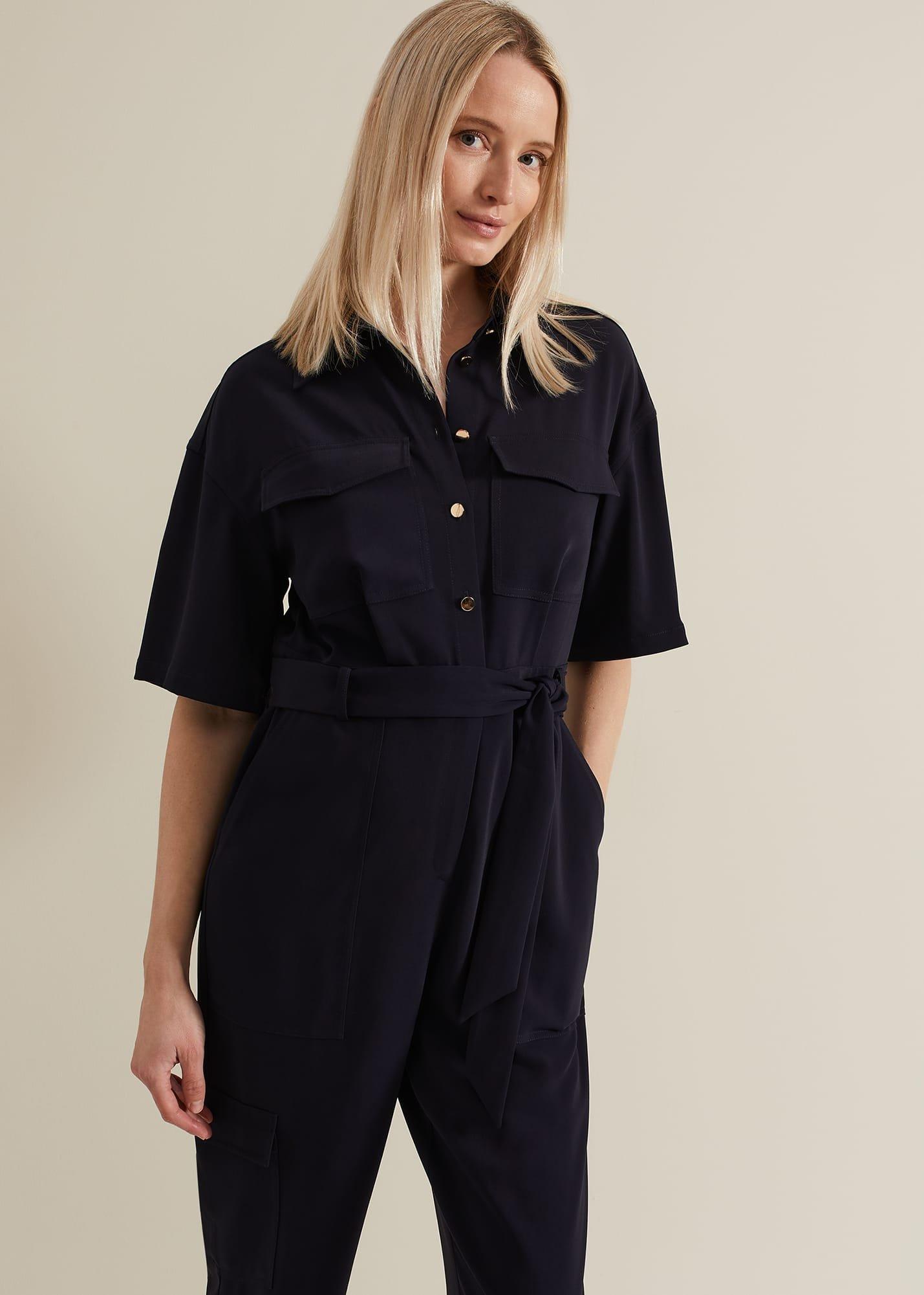 Tallulah Navy Utility Jumpsuit