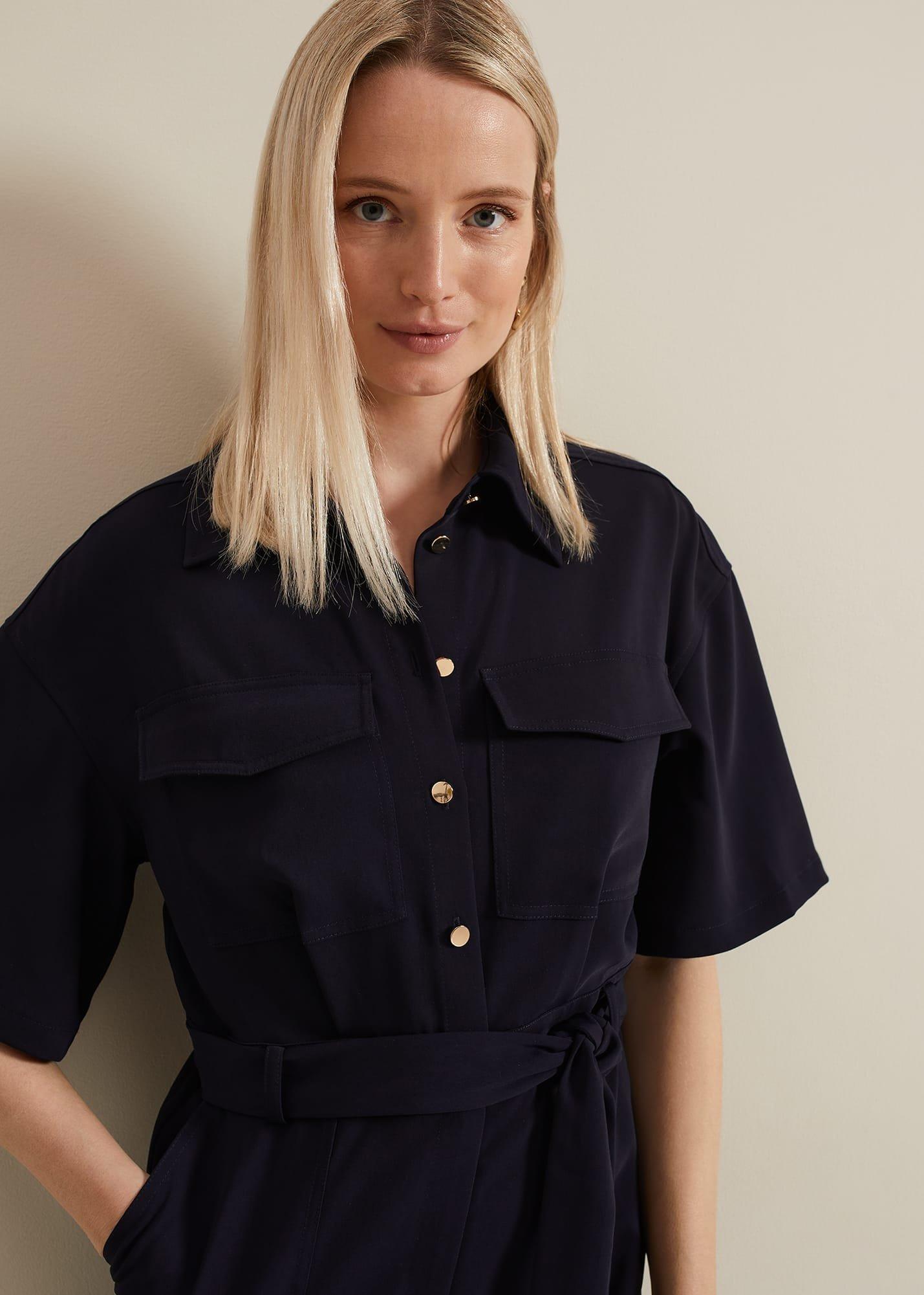 Tallulah Navy Utility Jumpsuit