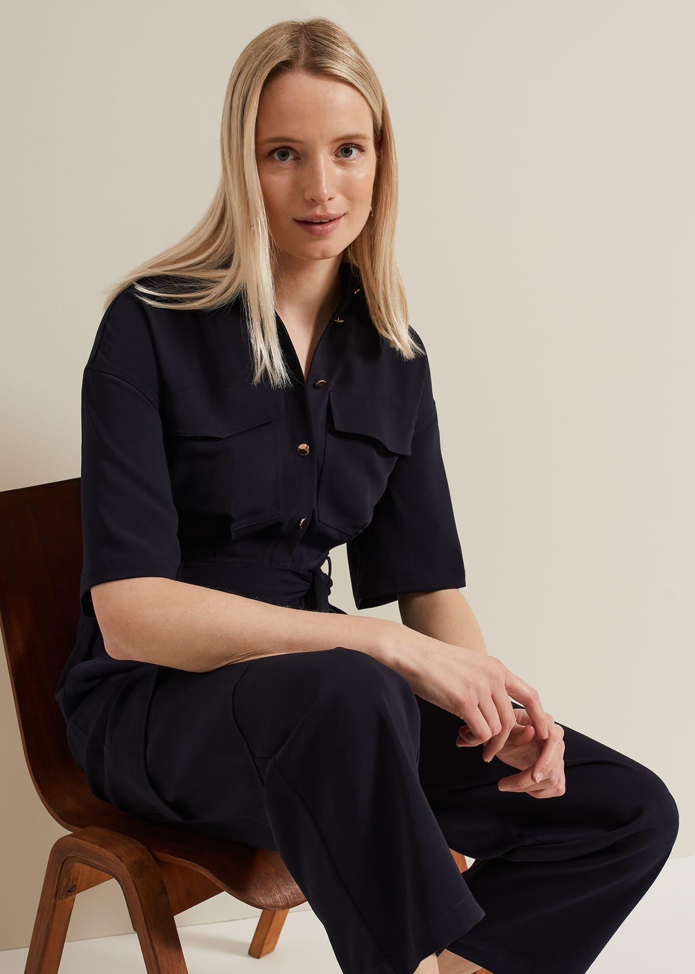 Tallulah Navy Utility Jumpsuit
